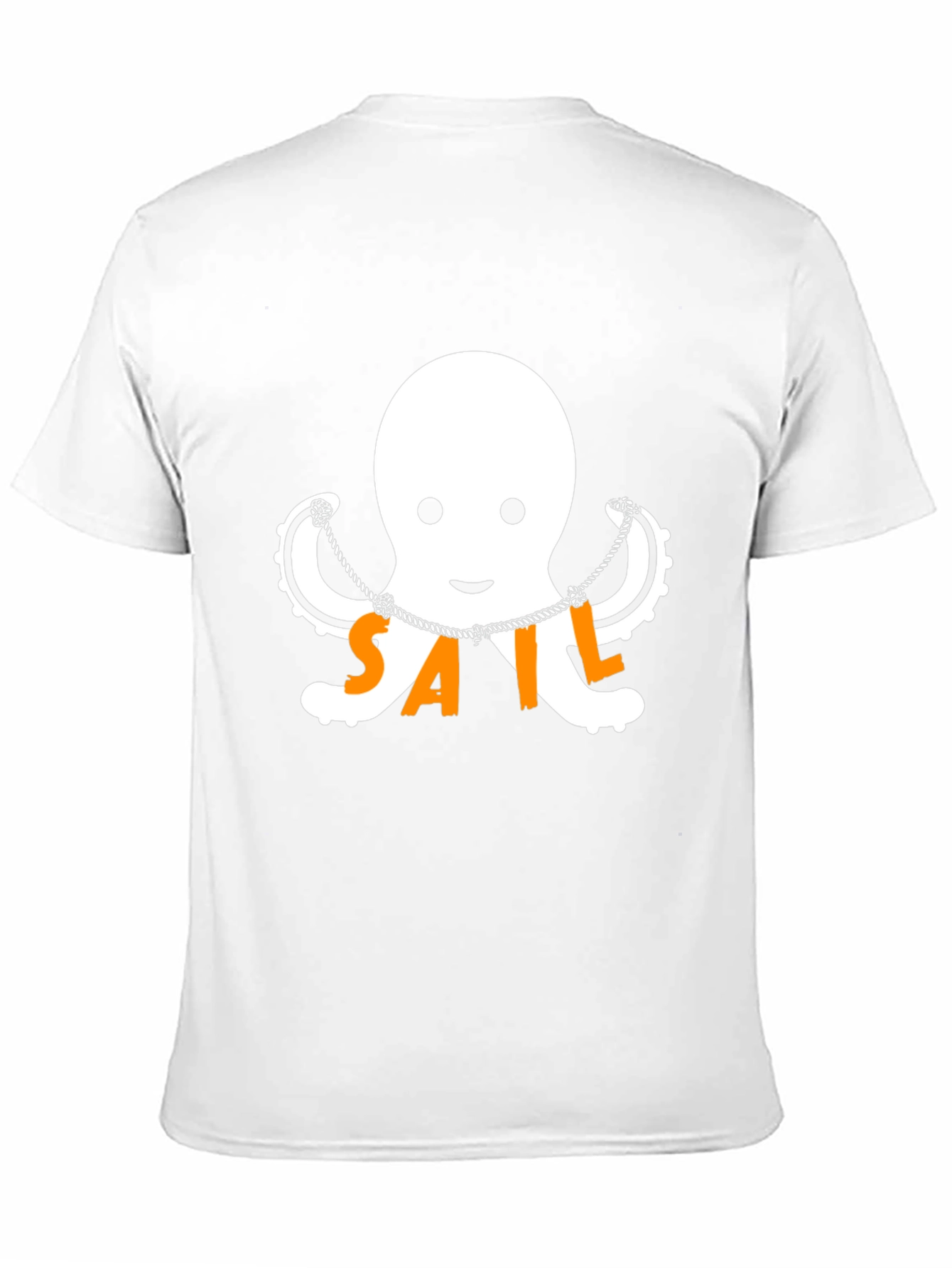 Nautical Octopus SAIL T-Shirt - Black Cotton Tee