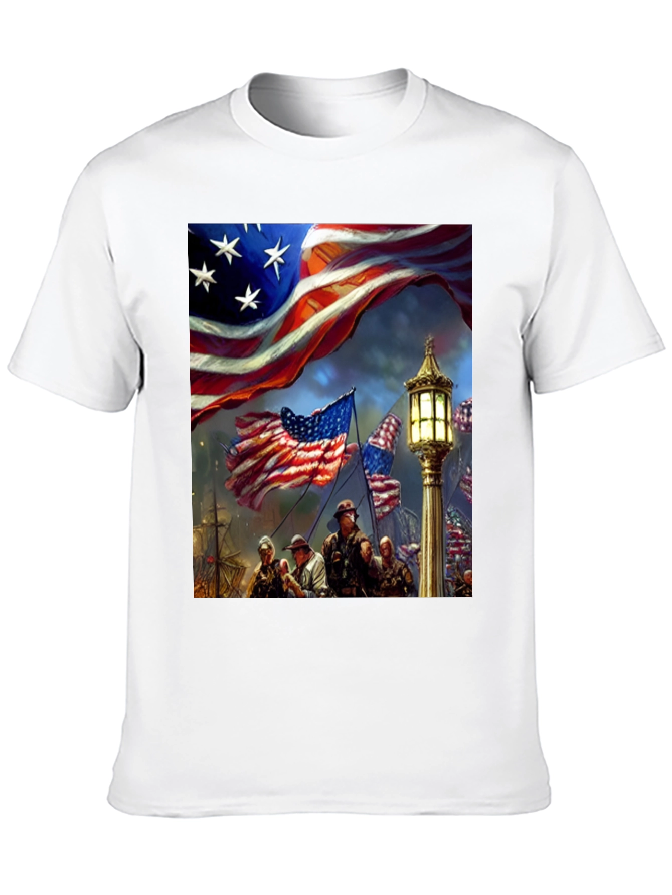 Patriotic American Flag Graphic T-Shirt