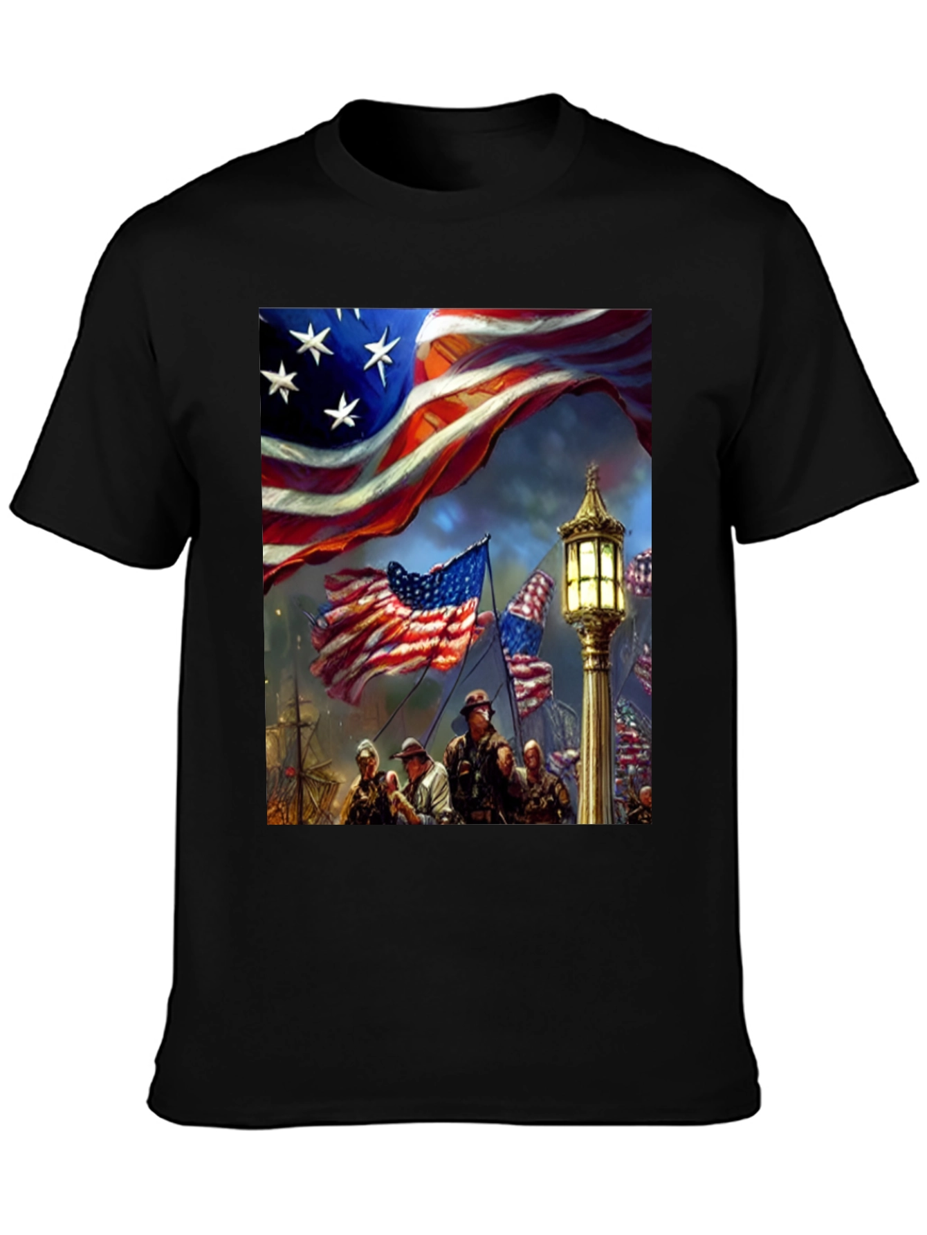 Patriotic American Flag Graphic T-Shirt