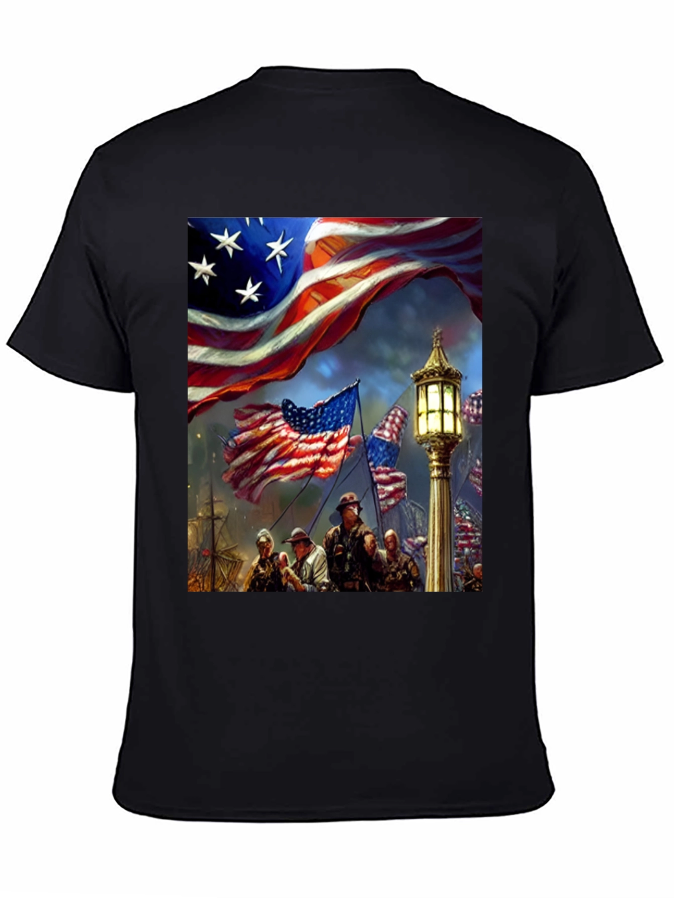 Patriotic American Flag Graphic T-Shirt