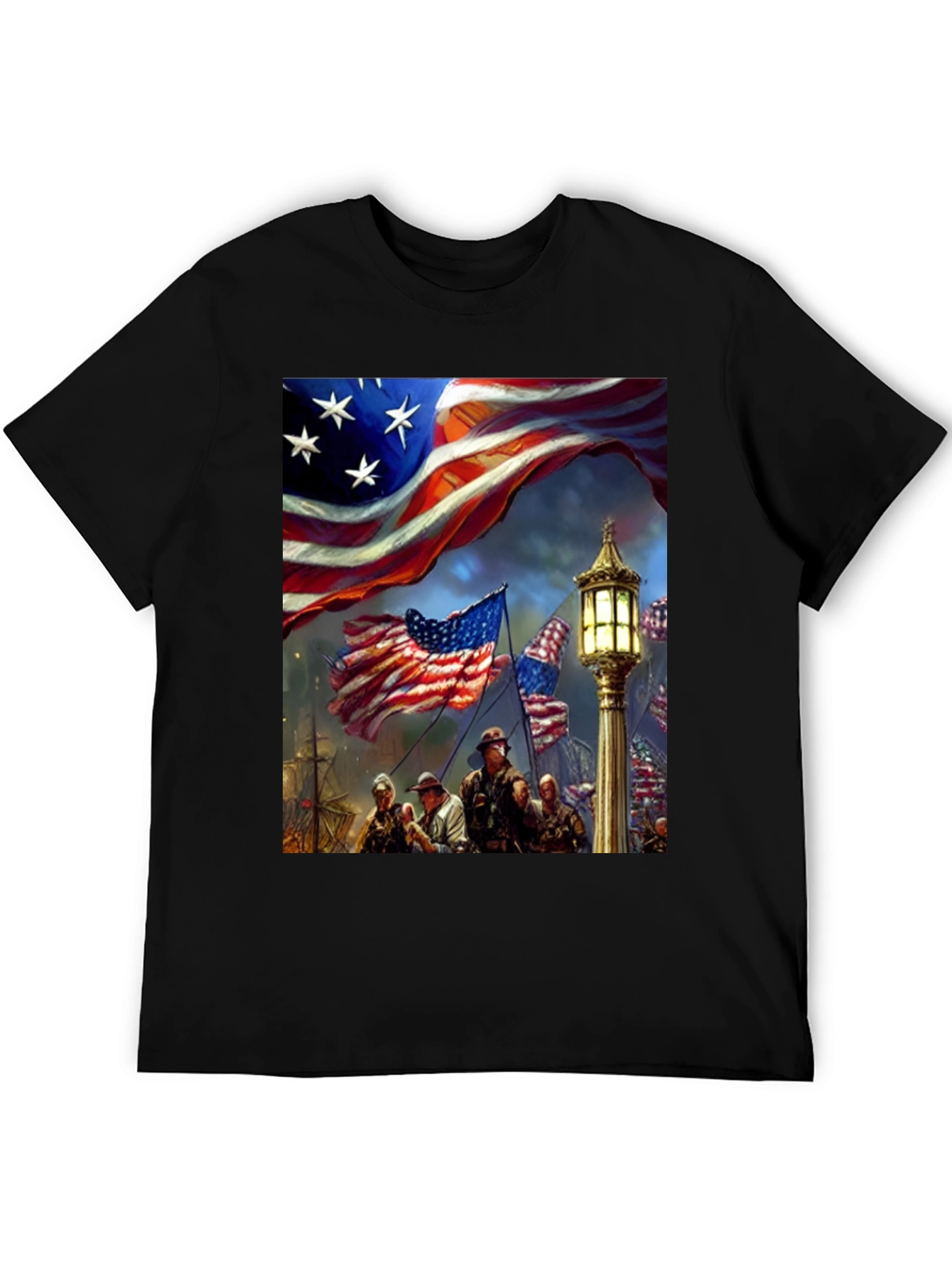 Patriotic American Flag Graphic T-Shirt