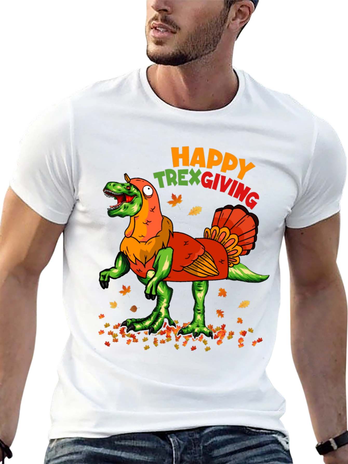 Happy Trexgiving T-Shirt Funny Thanksgiving Turkey Dinosaur Tee