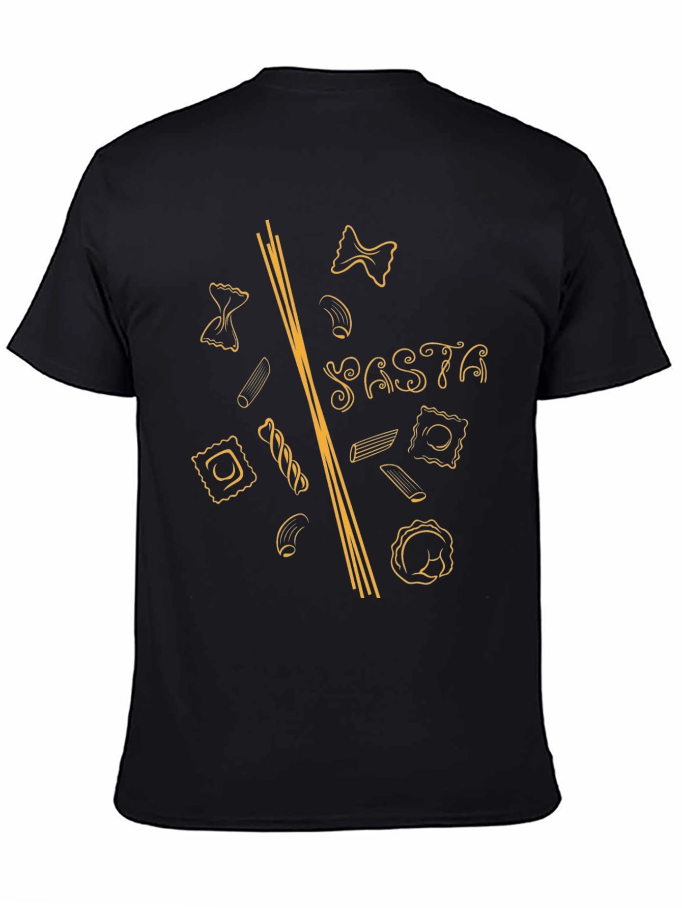 Pasta Lover T-Shirt - Black Unique Noodle Design