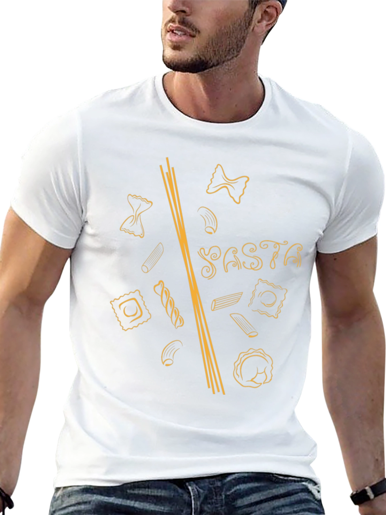 Pasta Lover T-Shirt - Black Unique Noodle Design