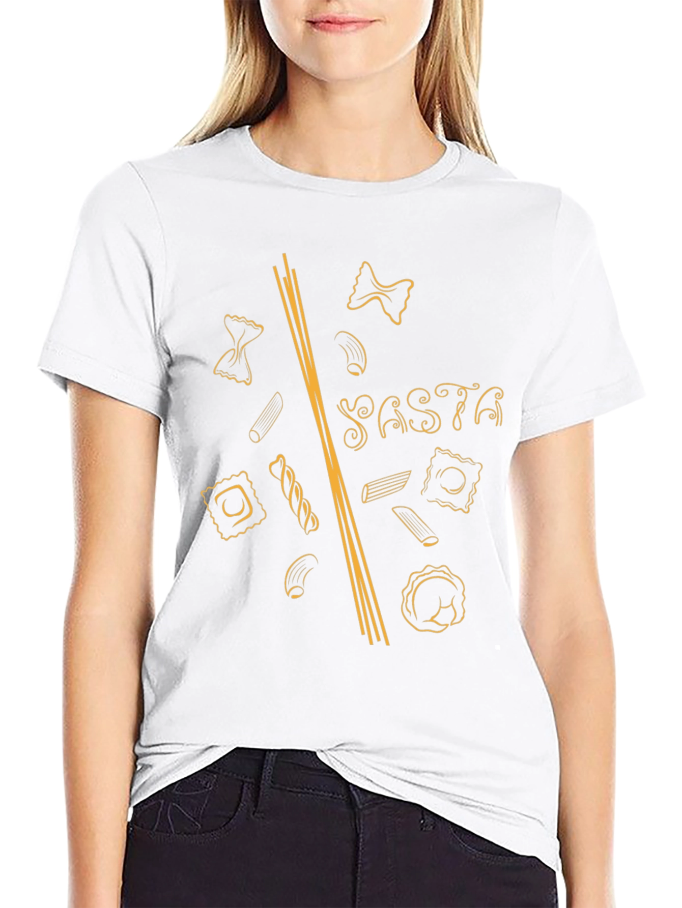 Pasta Lover T-Shirt - Black Unique Noodle Design