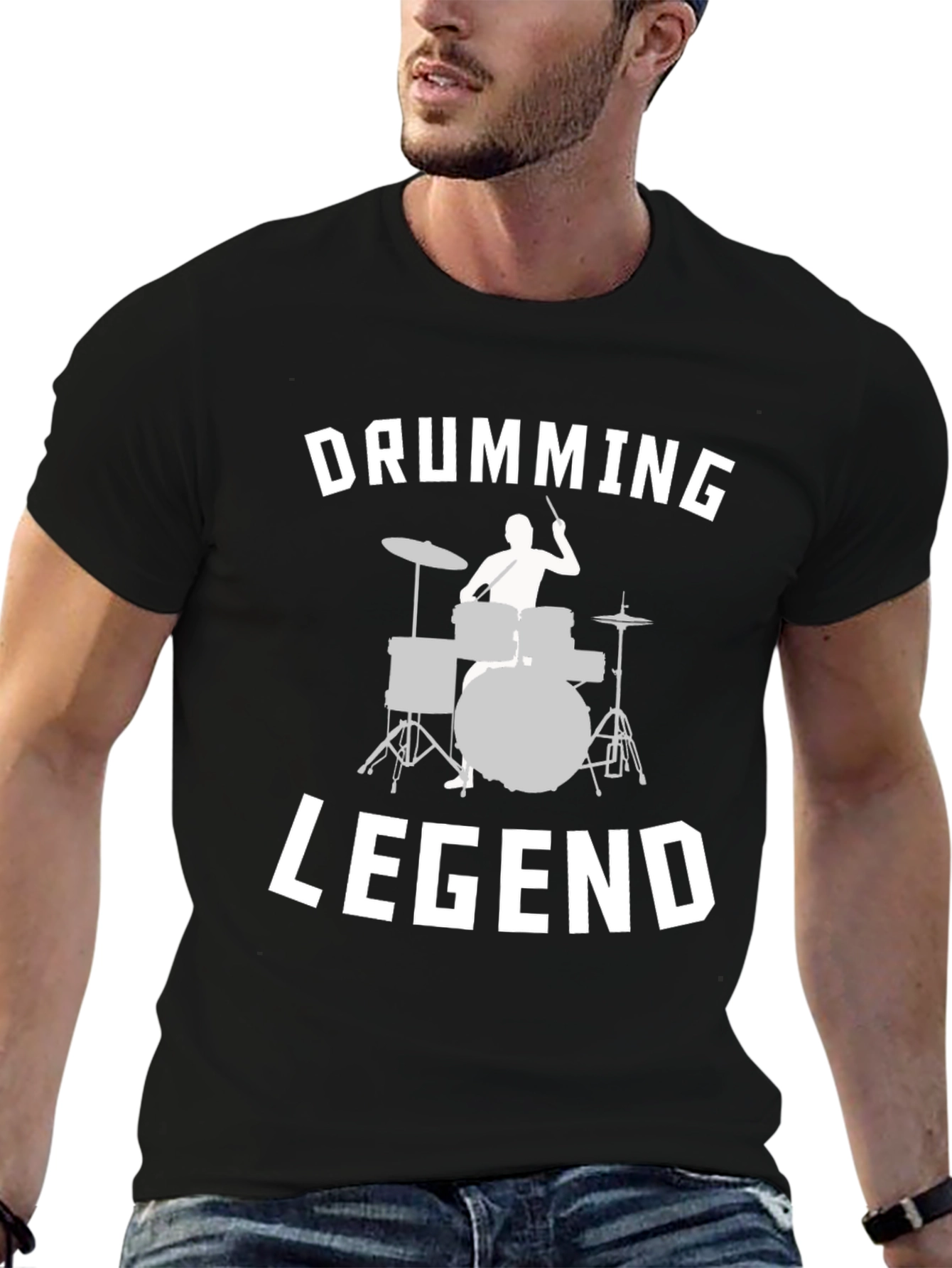 Drumming Legend Graphic Tee - Music Lover Shirt