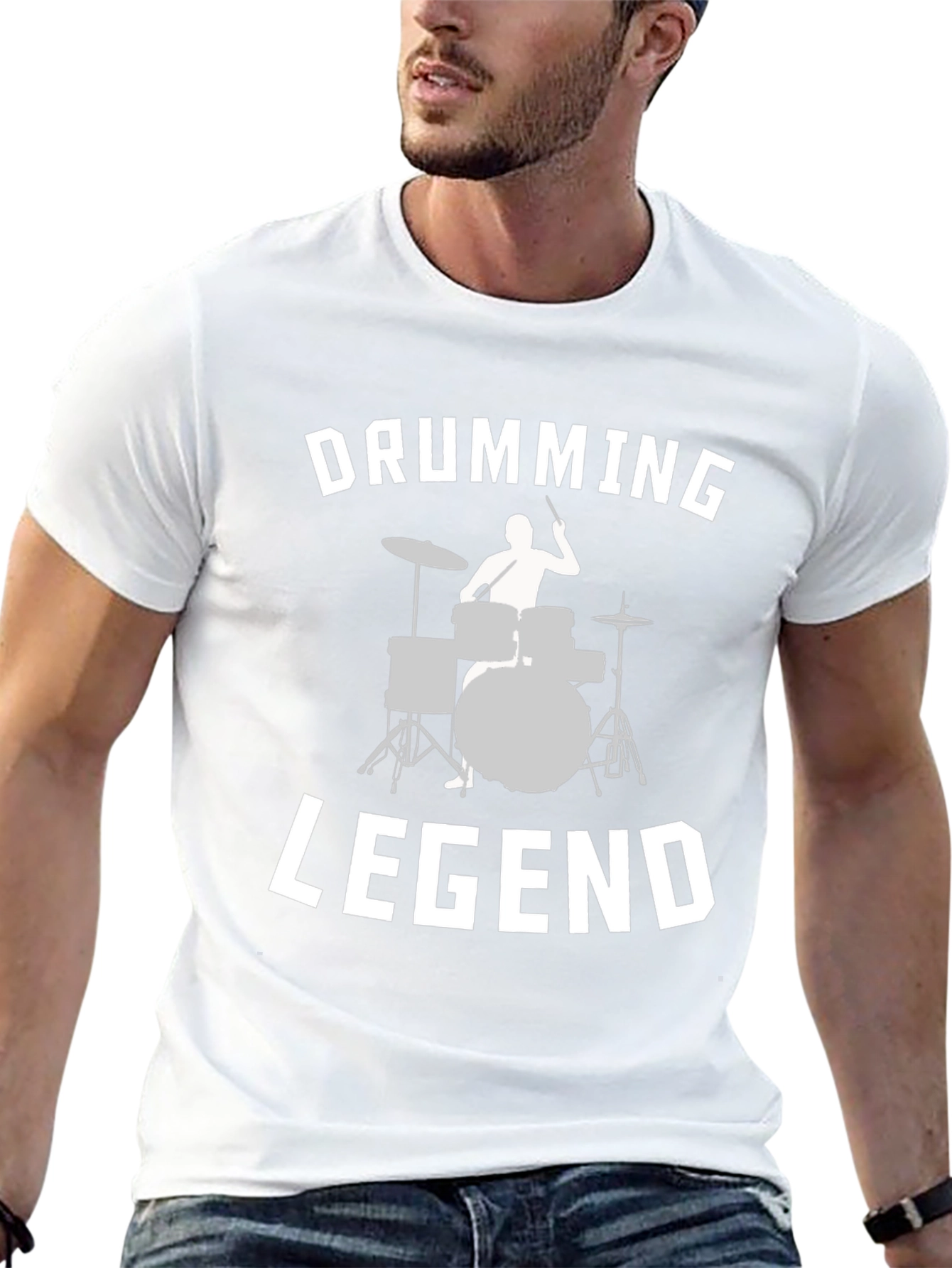 Drumming Legend Graphic Tee - Music Lover Shirt