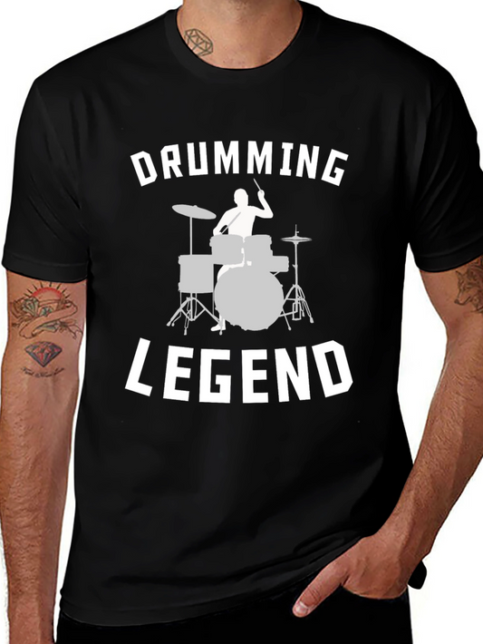 Drumming Legend Graphic Tee - Music Lover Shirt