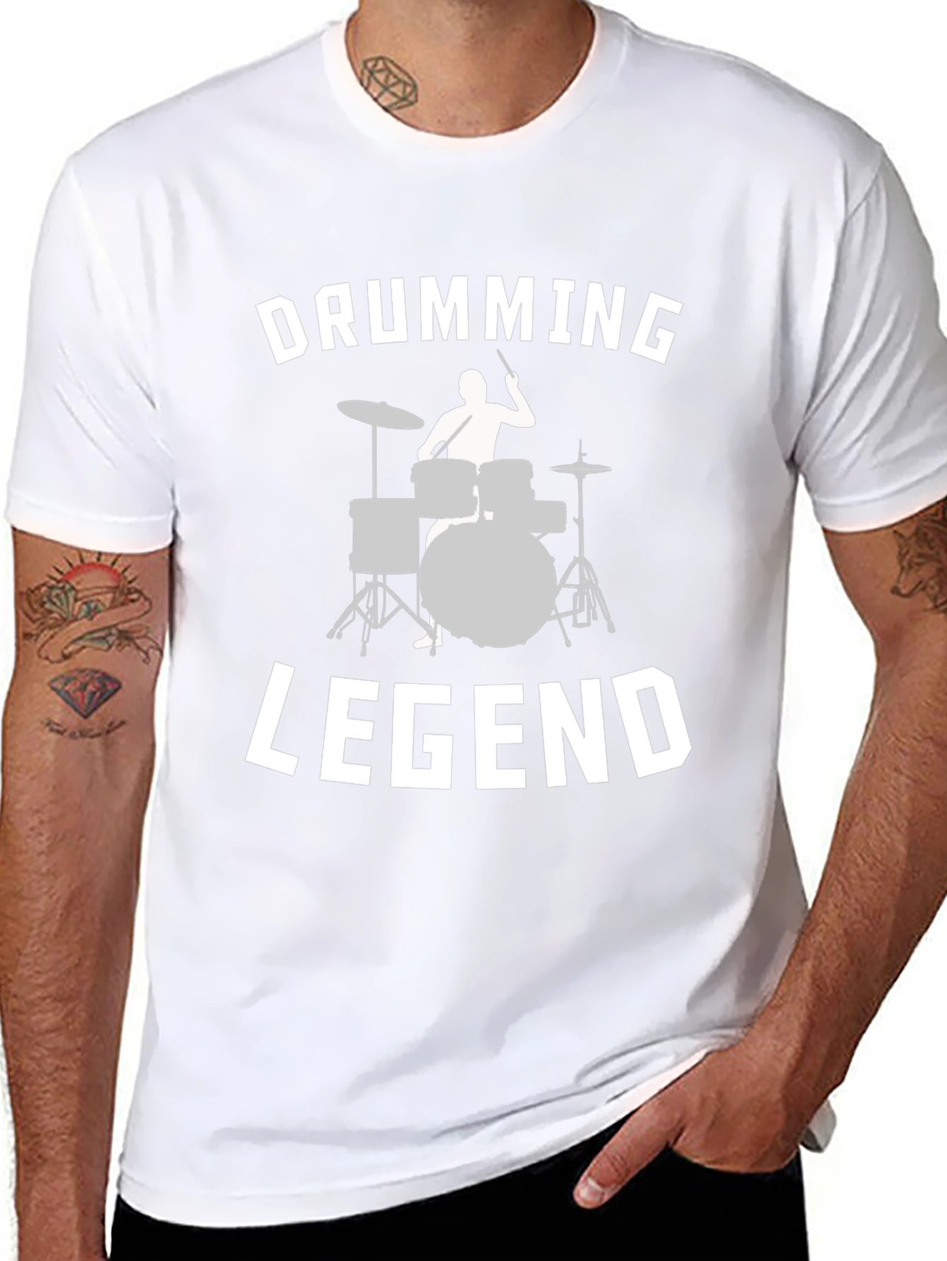 Drumming Legend Graphic Tee - Music Lover Shirt