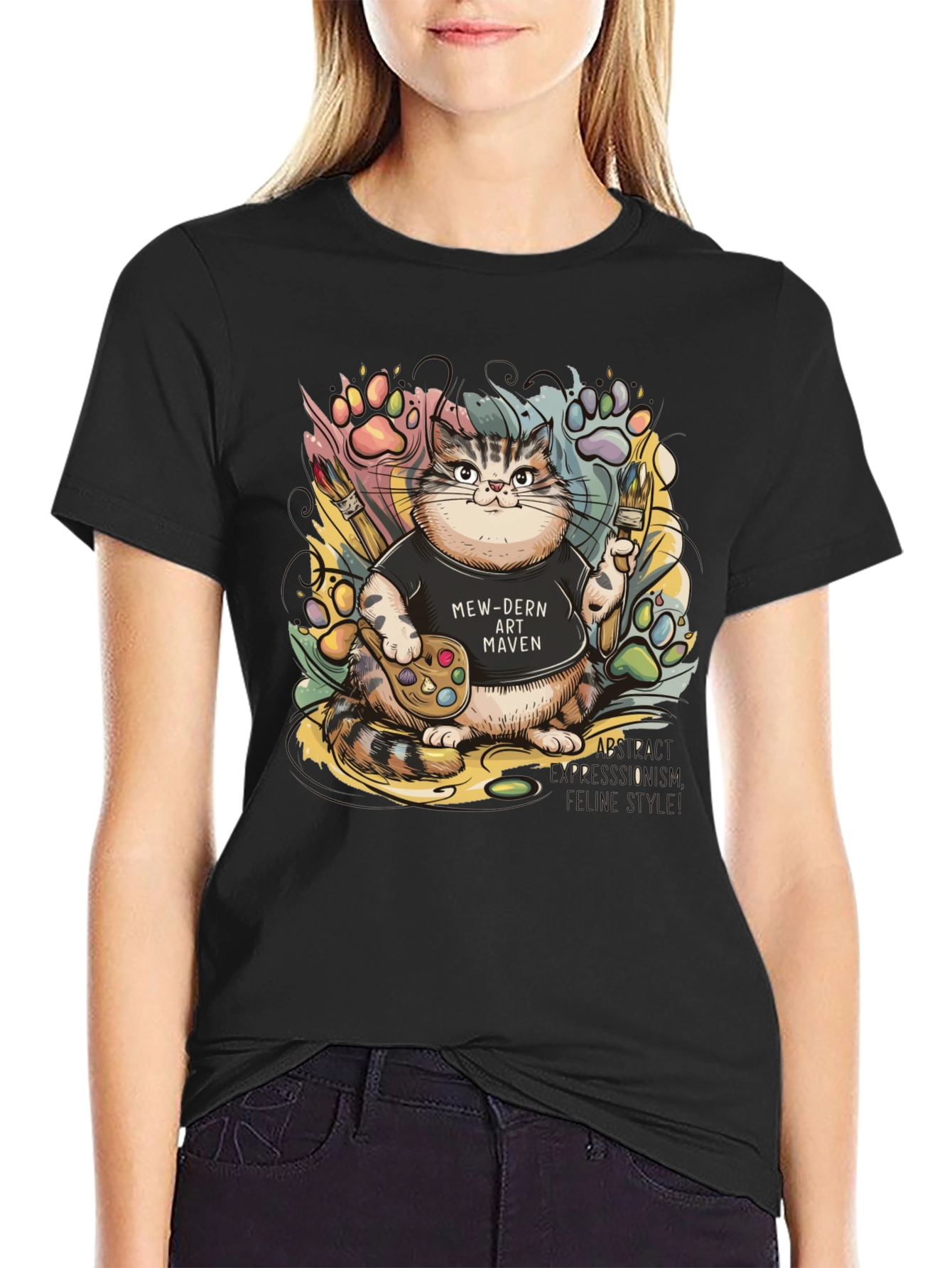 Mew-dern Art Maven T-Shirt - Cat Lover Tee