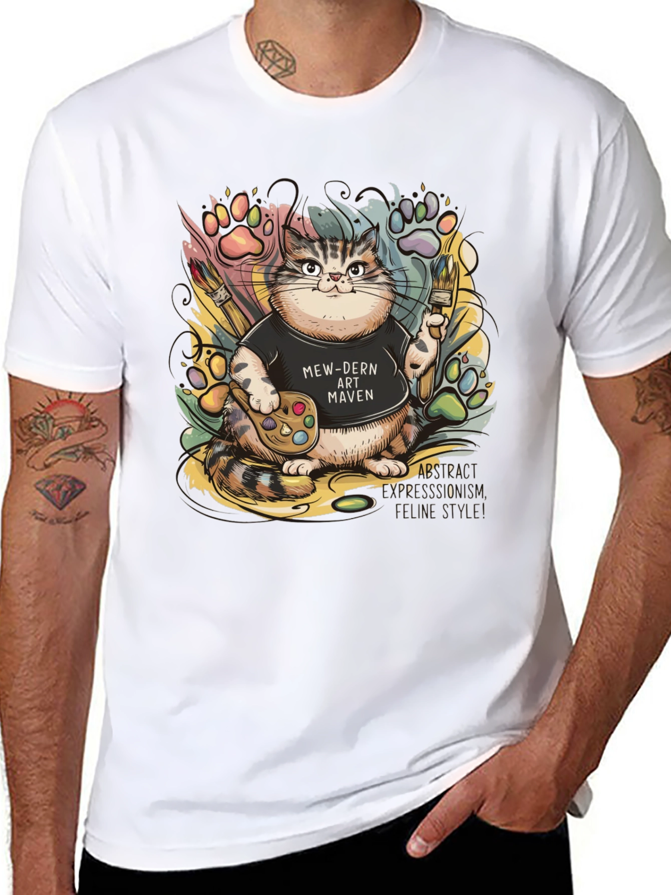 Mew-dern Art Maven T-Shirt - Cat Lover Tee