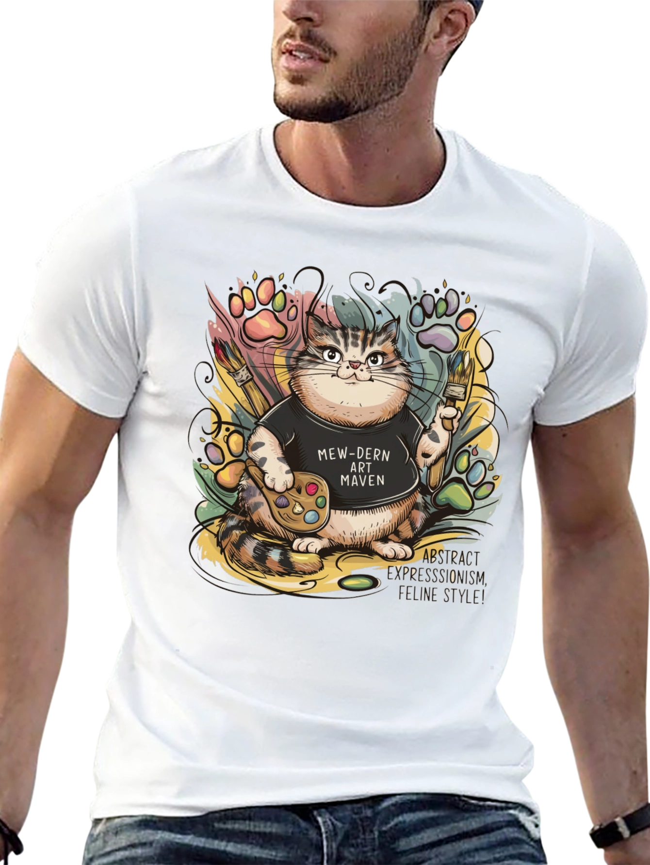 Mew-dern Art Maven T-Shirt - Cat Lover Tee