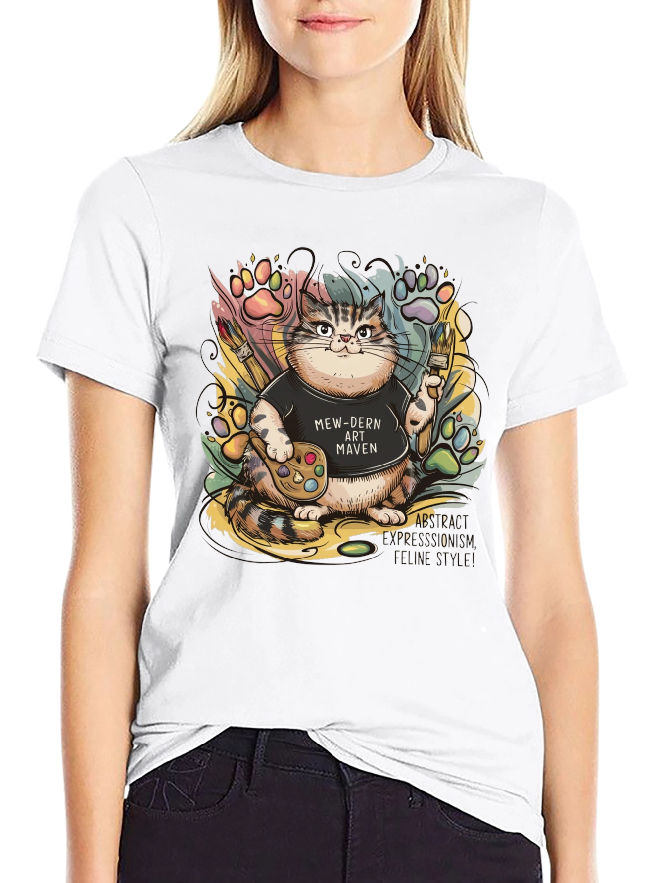 Mew-dern Art Maven T-Shirt - Cat Lover Tee