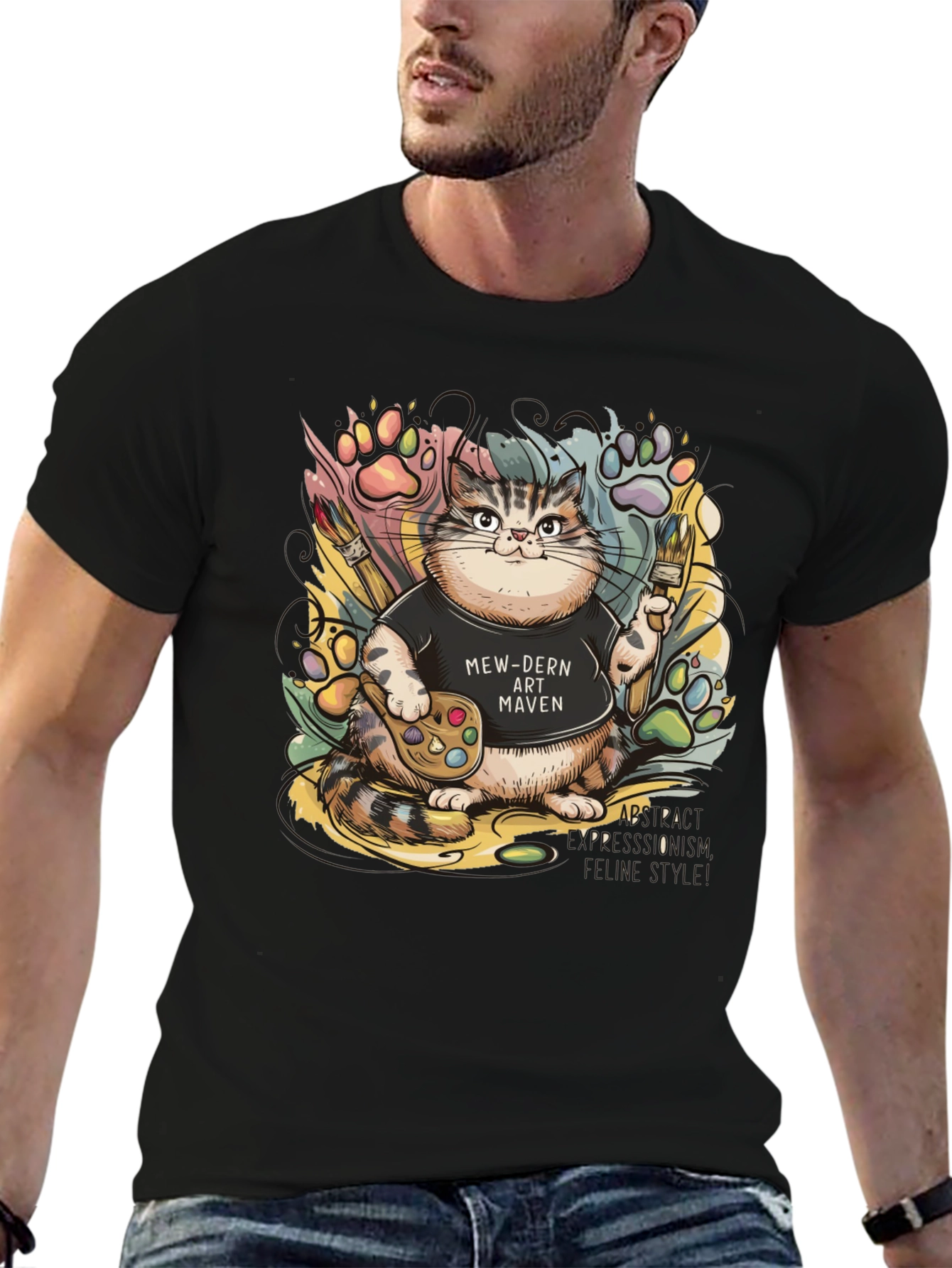 Mew-dern Art Maven T-Shirt - Cat Lover Tee