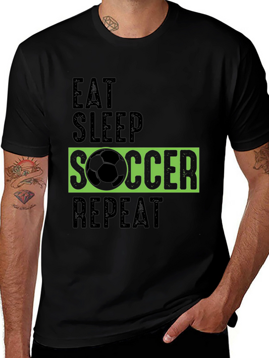 Eat Sleep Soccer Repeat Graphic Tee