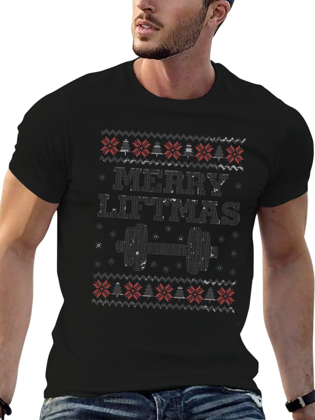 Merry Liftmas Black T-Shirt