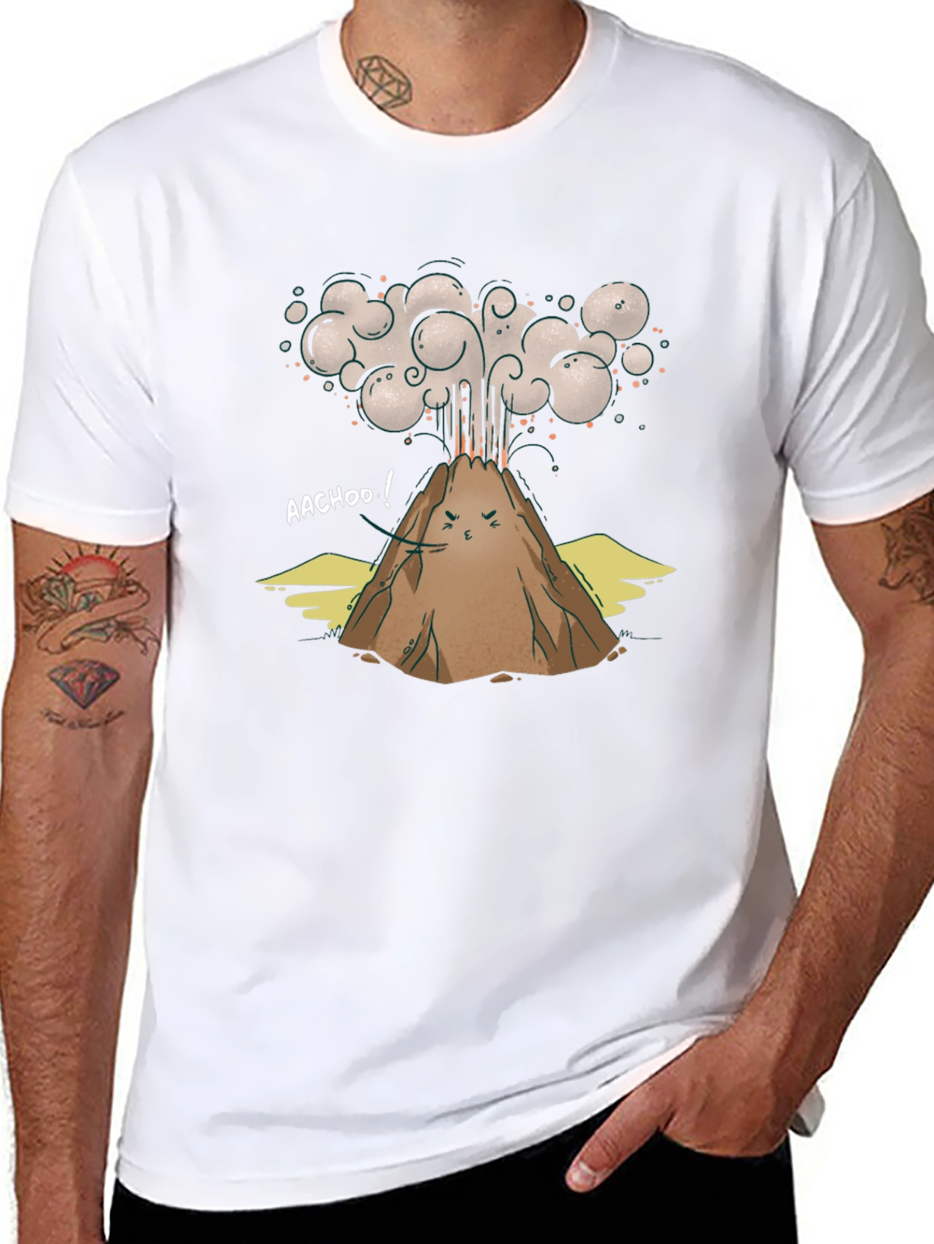 Volcano AACHOO! Graphic T-Shirt - Unique Design