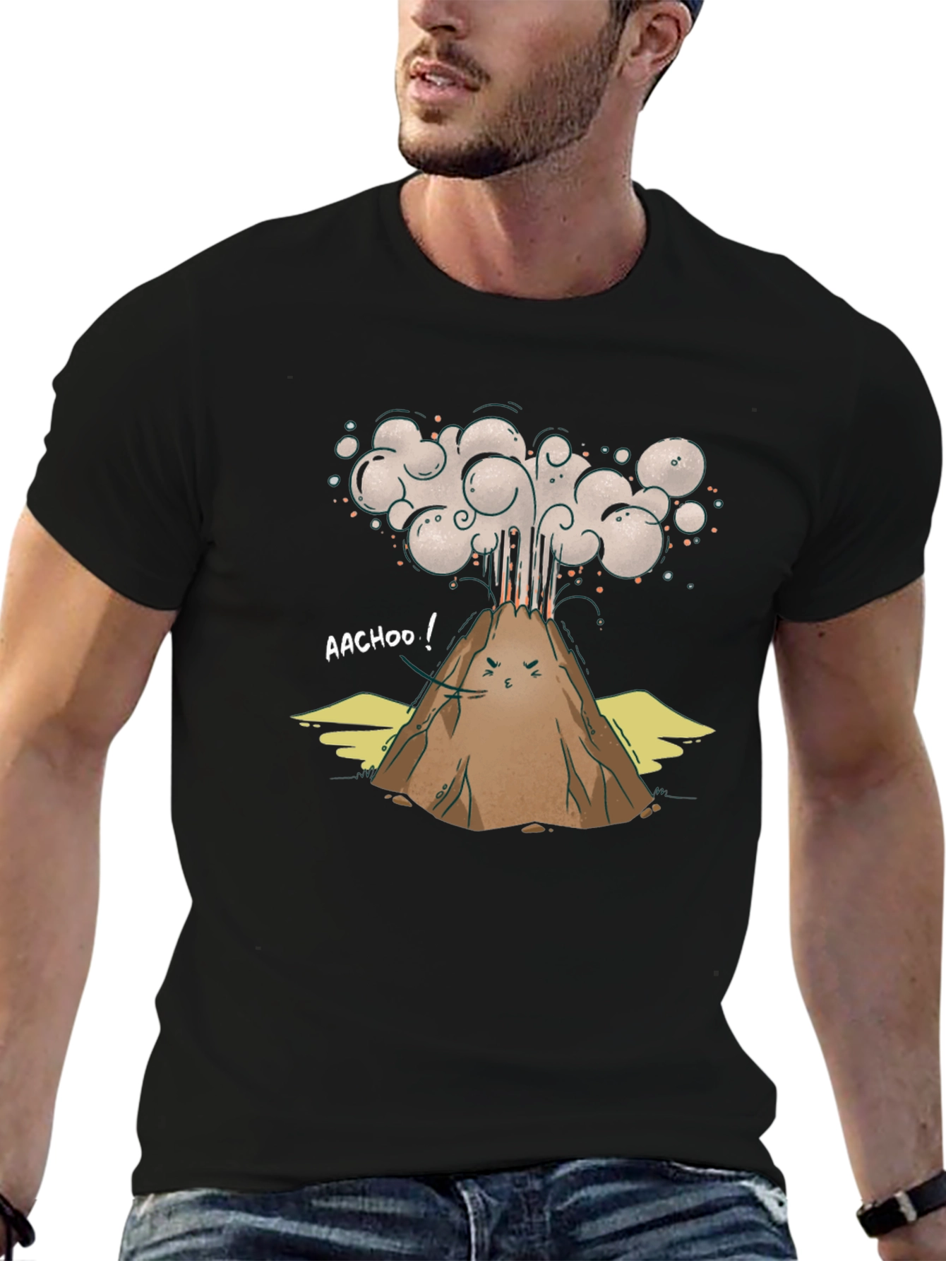 Volcano AACHOO! Graphic T-Shirt - Unique Design