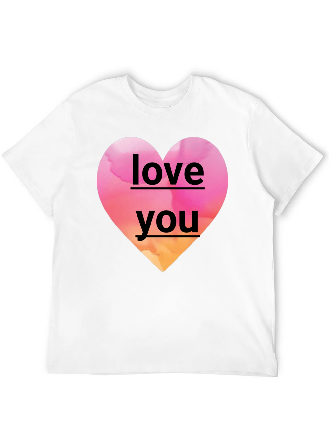 Love You Heart Graphic Black Tee Shirt