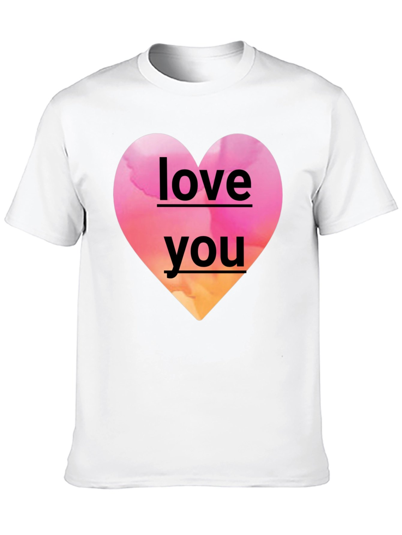 Love You Heart Graphic Black Tee Shirt