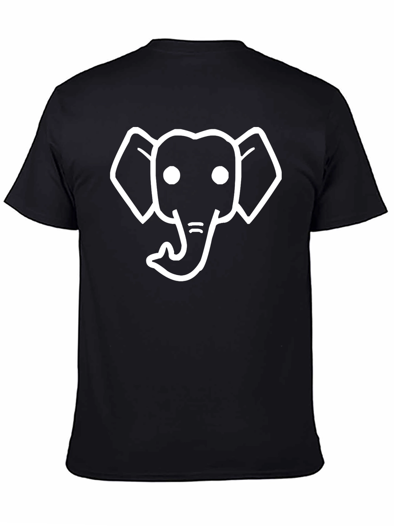 Elephant Outline Black T-Shirt - Classic Tee