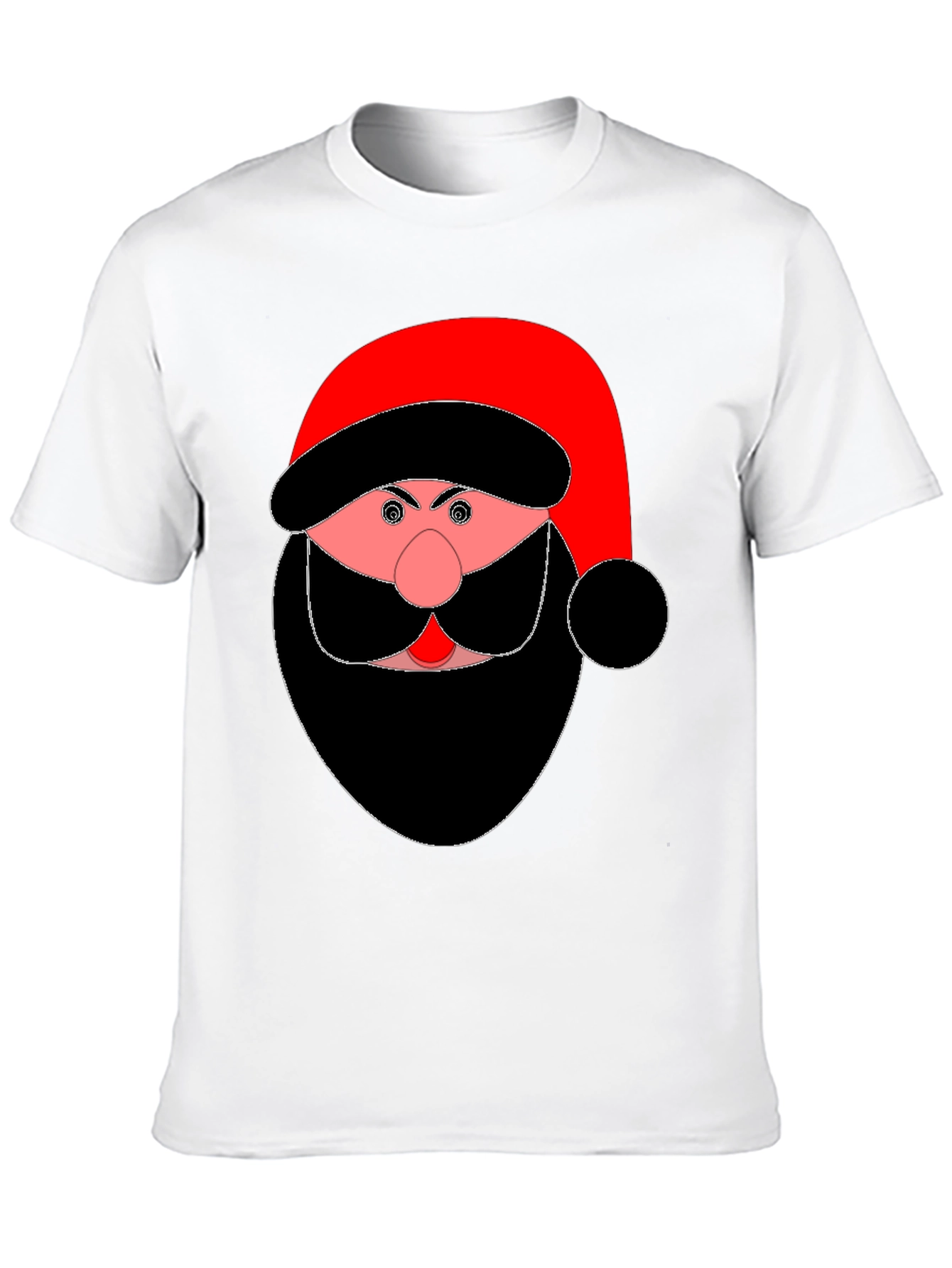 Santa Graphic Tee - Black Christmas T-Shirt