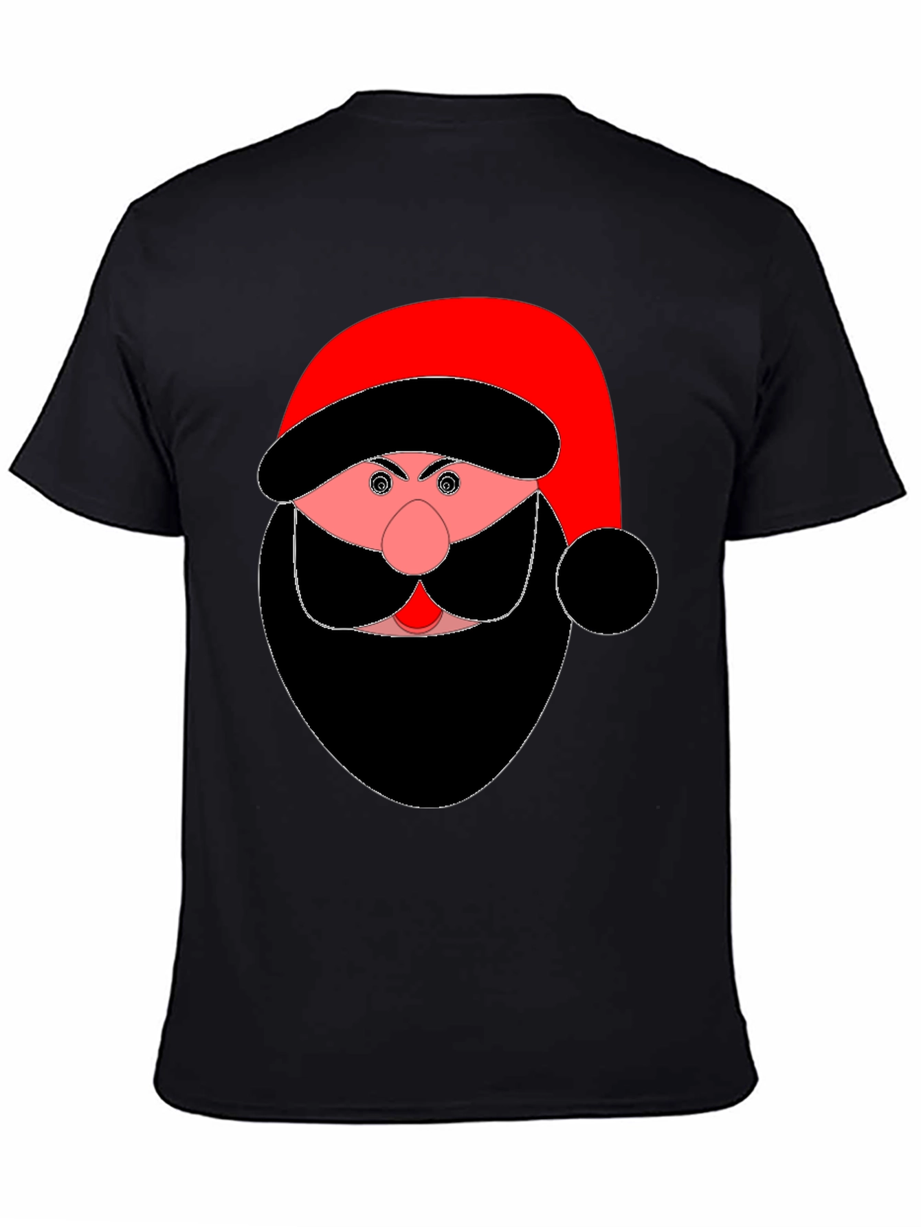 Santa Graphic Tee - Black Christmas T-Shirt