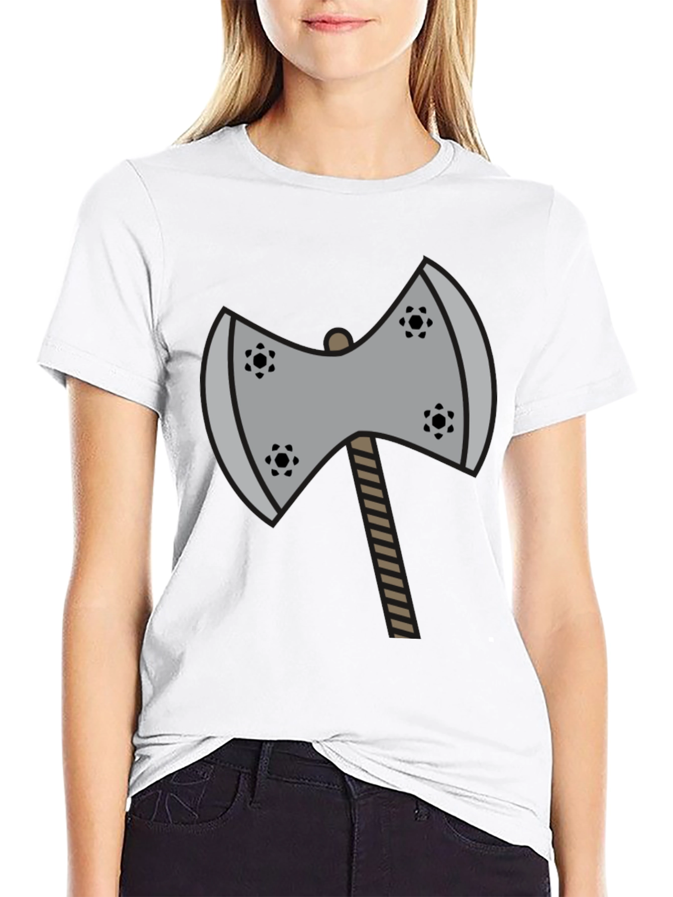 Axe Graphic Tee - Black Cotton Casual Shirt