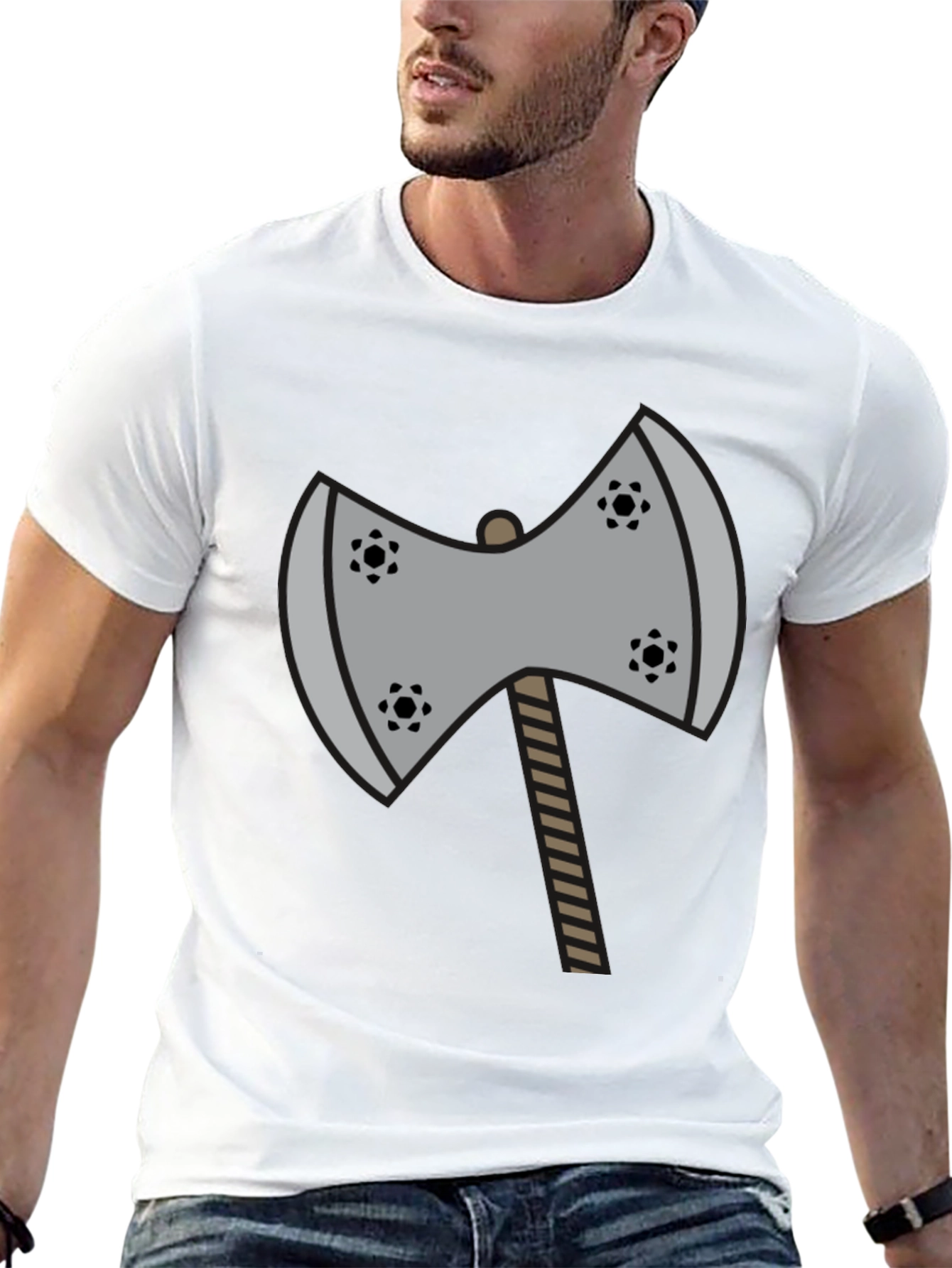 Axe Graphic Tee - Black Cotton Casual Shirt