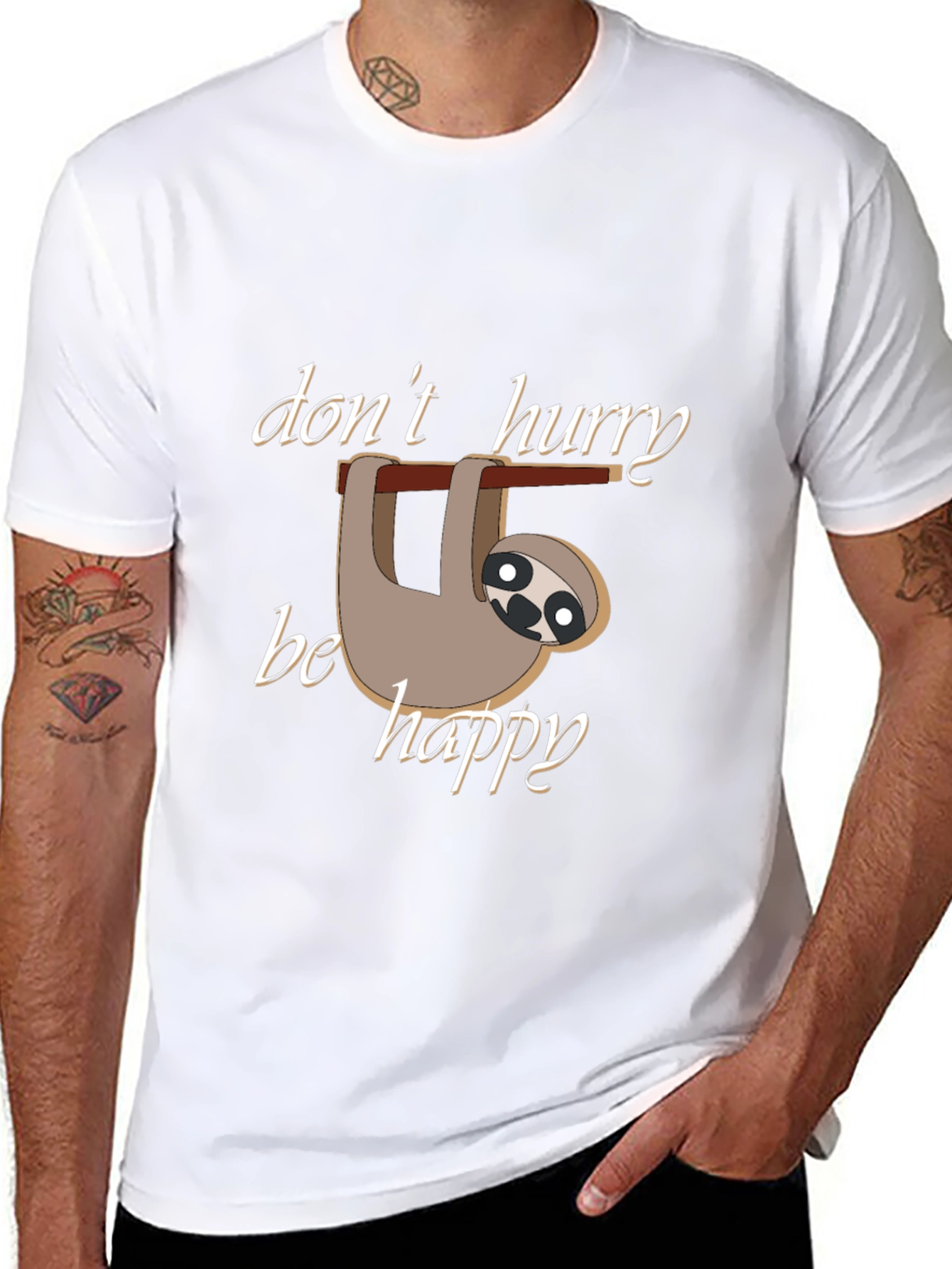 Dont Hurry Be Happy Sloth T-Shirt