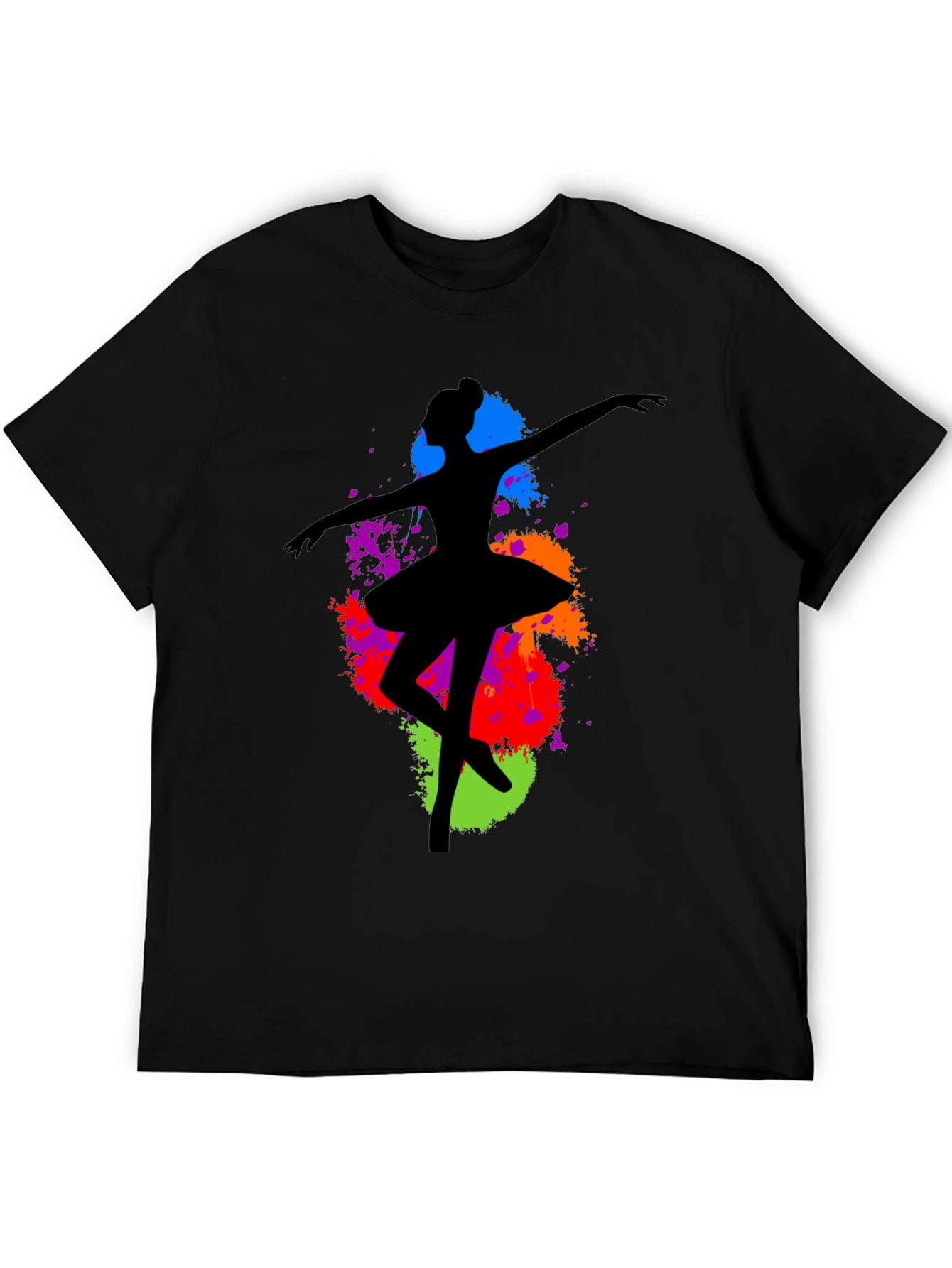 Ballerina Paint Splatter Graphic T-Shirt