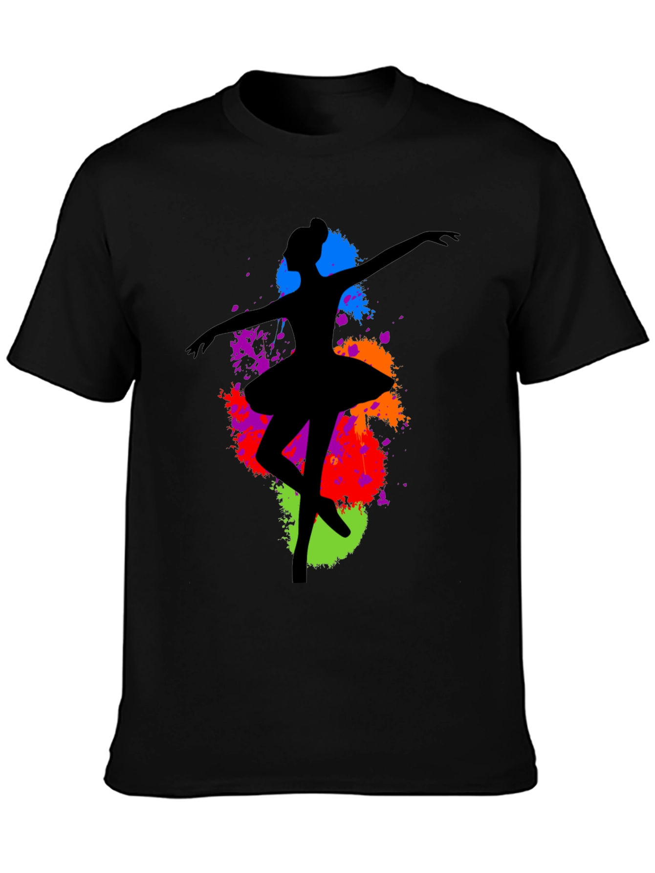 Ballerina Paint Splatter Graphic T-Shirt