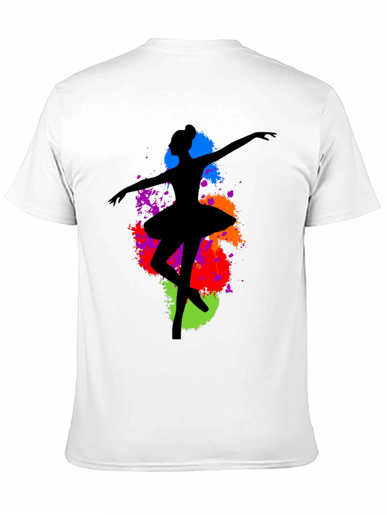 Ballerina Paint Splatter Graphic T-Shirt