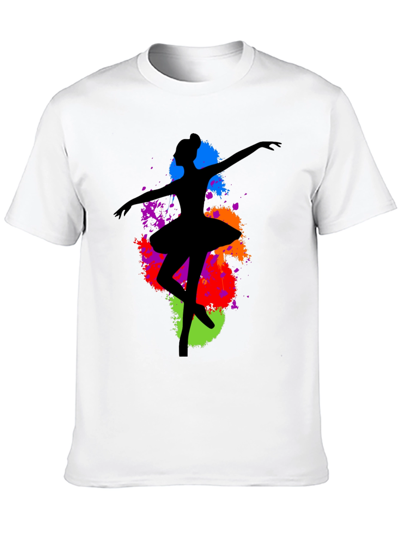 Ballerina Paint Splatter Graphic T-Shirt