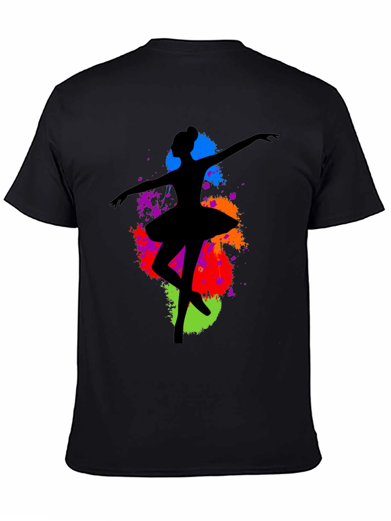 Ballerina Paint Splatter Graphic T-Shirt