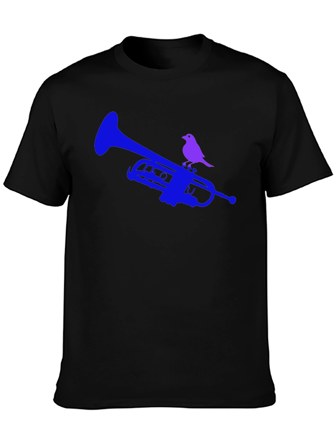 Trumpet & Bird Graphic Tee - Unique Design!