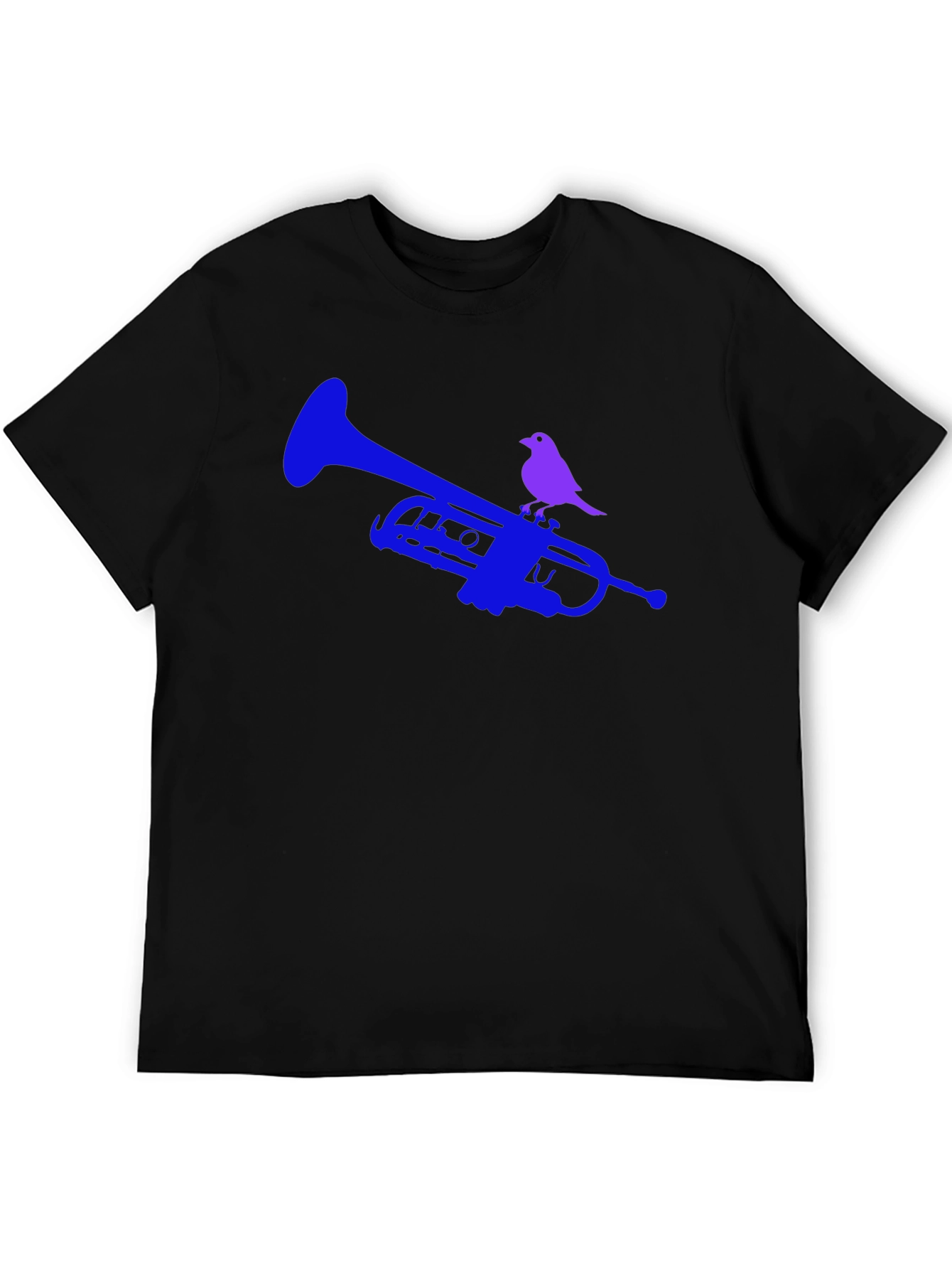 Trumpet & Bird Graphic Tee - Unique Design!