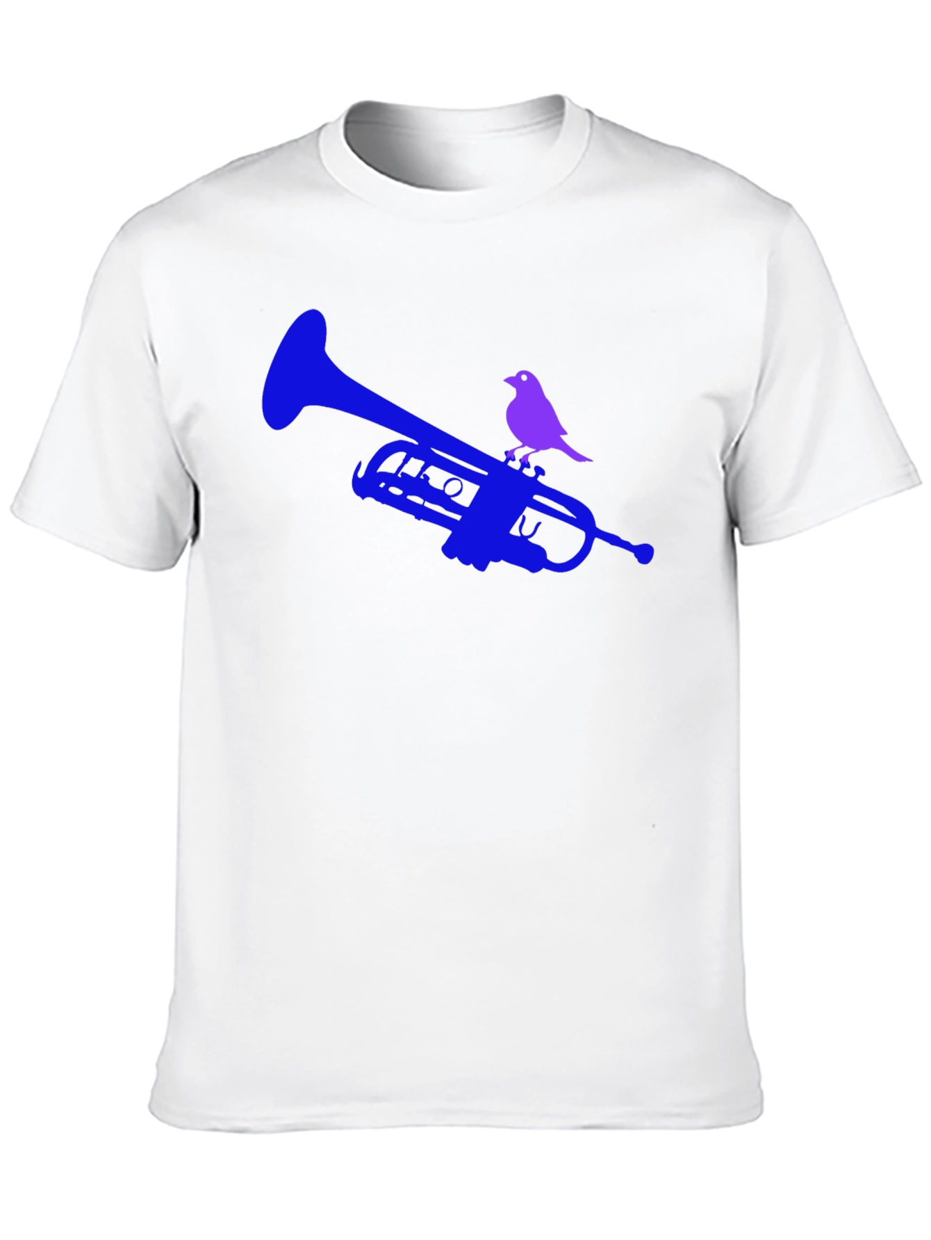 Trumpet & Bird Graphic Tee - Unique Design!