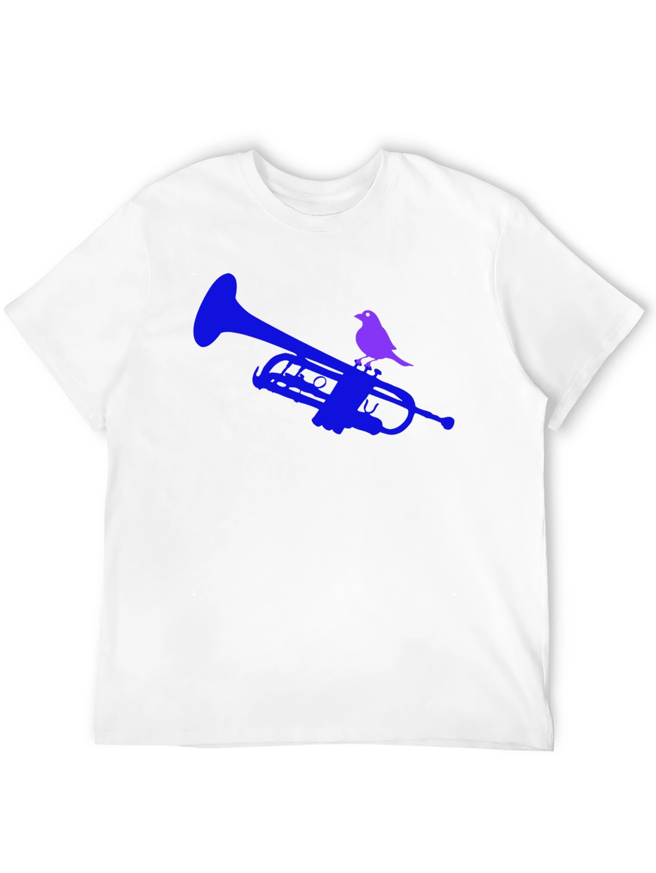 Trumpet & Bird Graphic Tee - Unique Design!