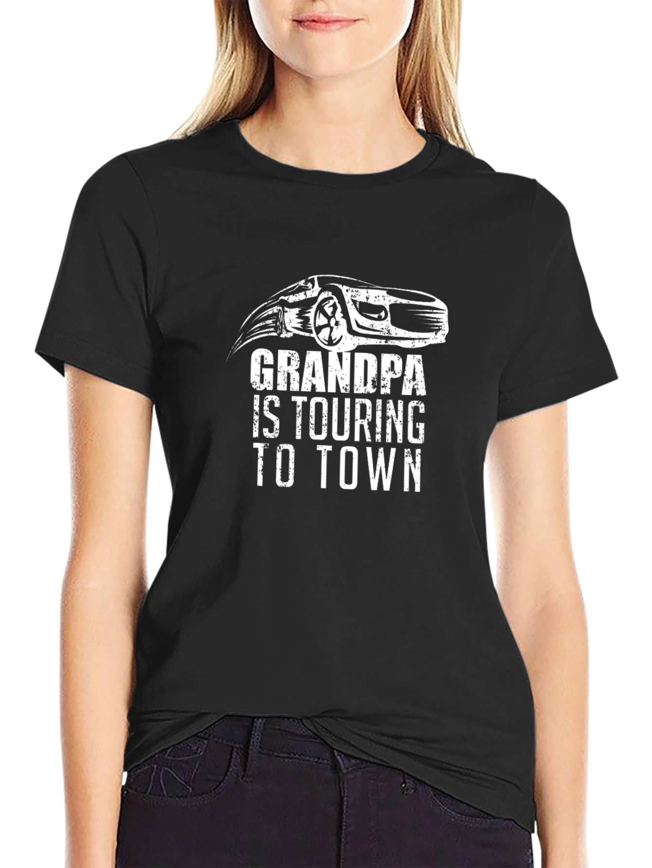 Grandpa Touring to Town Car Graphic Tee - Black
