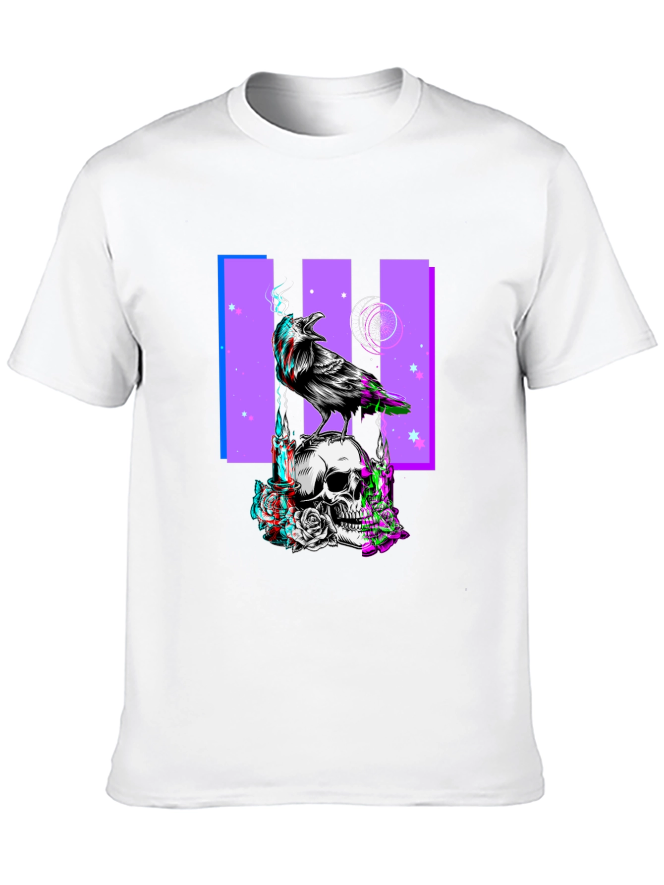 Raven Skull Graphic Print Tee