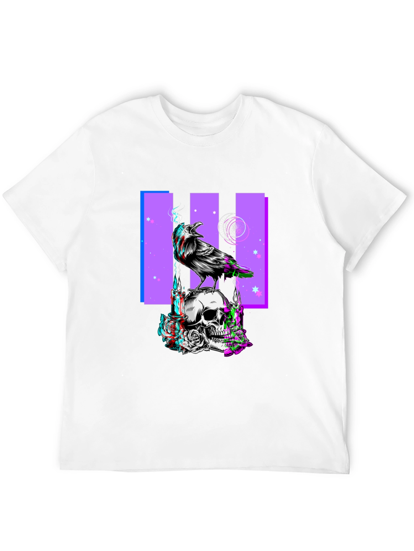 Raven Skull Graphic Print Tee