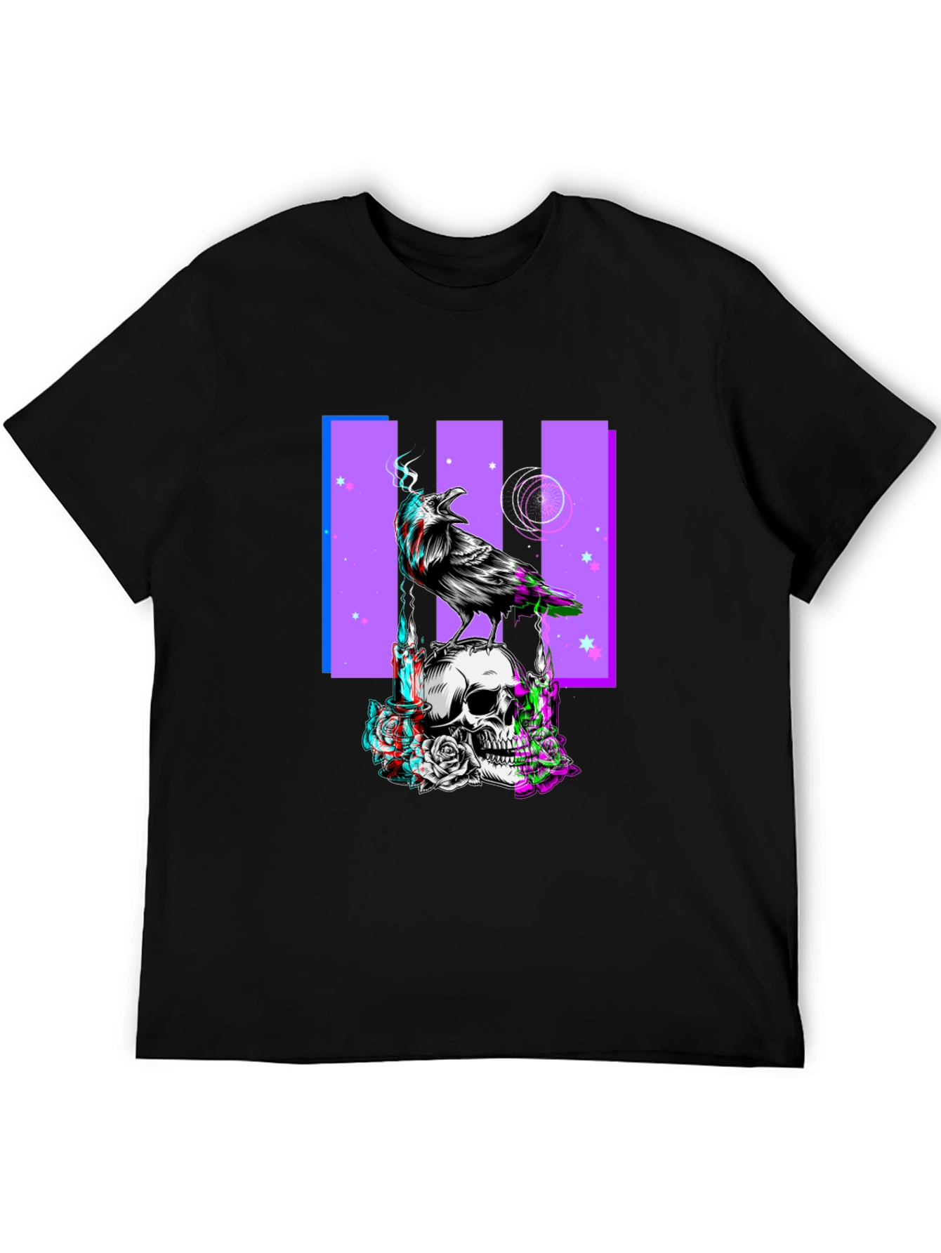 Raven Skull Graphic Print Tee