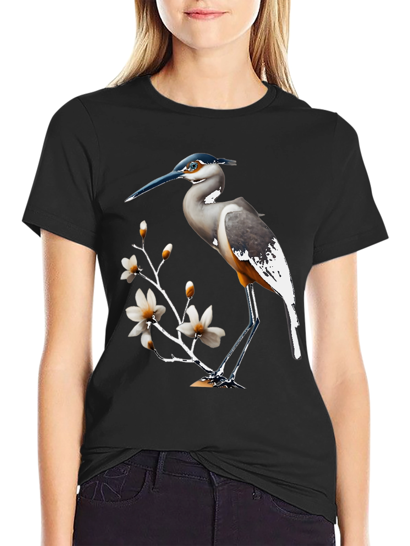 Heron & Magnolia Graphic T-Shirt - Classic Style