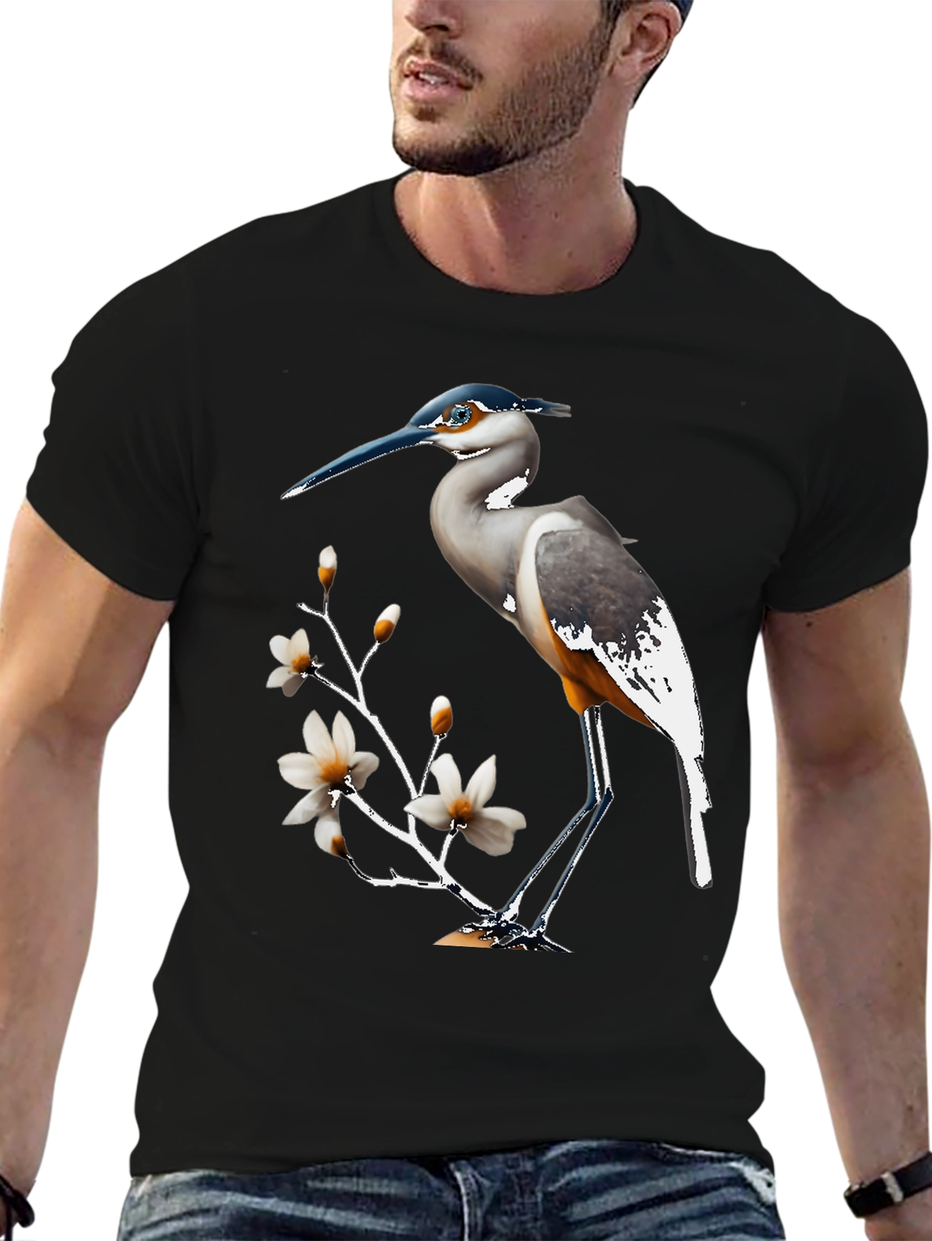 Heron & Magnolia Graphic T-Shirt - Classic Style
