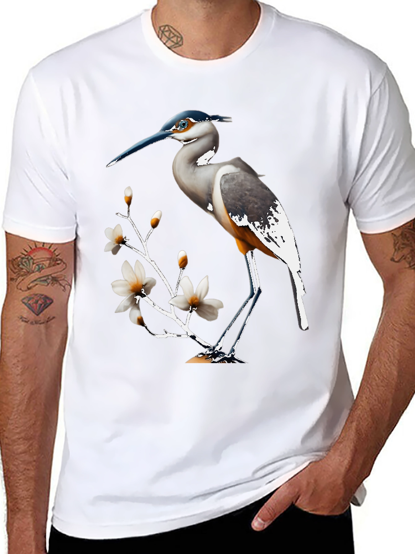 Heron & Magnolia Graphic T-Shirt - Classic Style