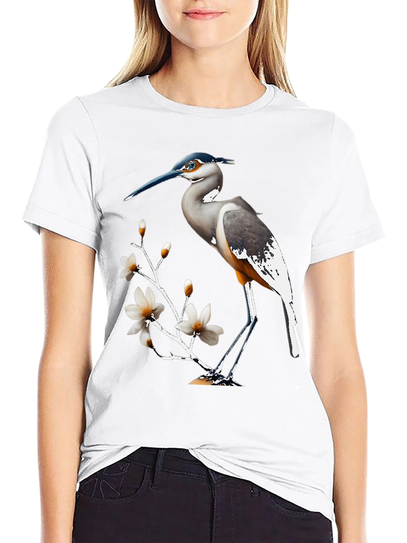 Heron & Magnolia Graphic T-Shirt - Classic Style