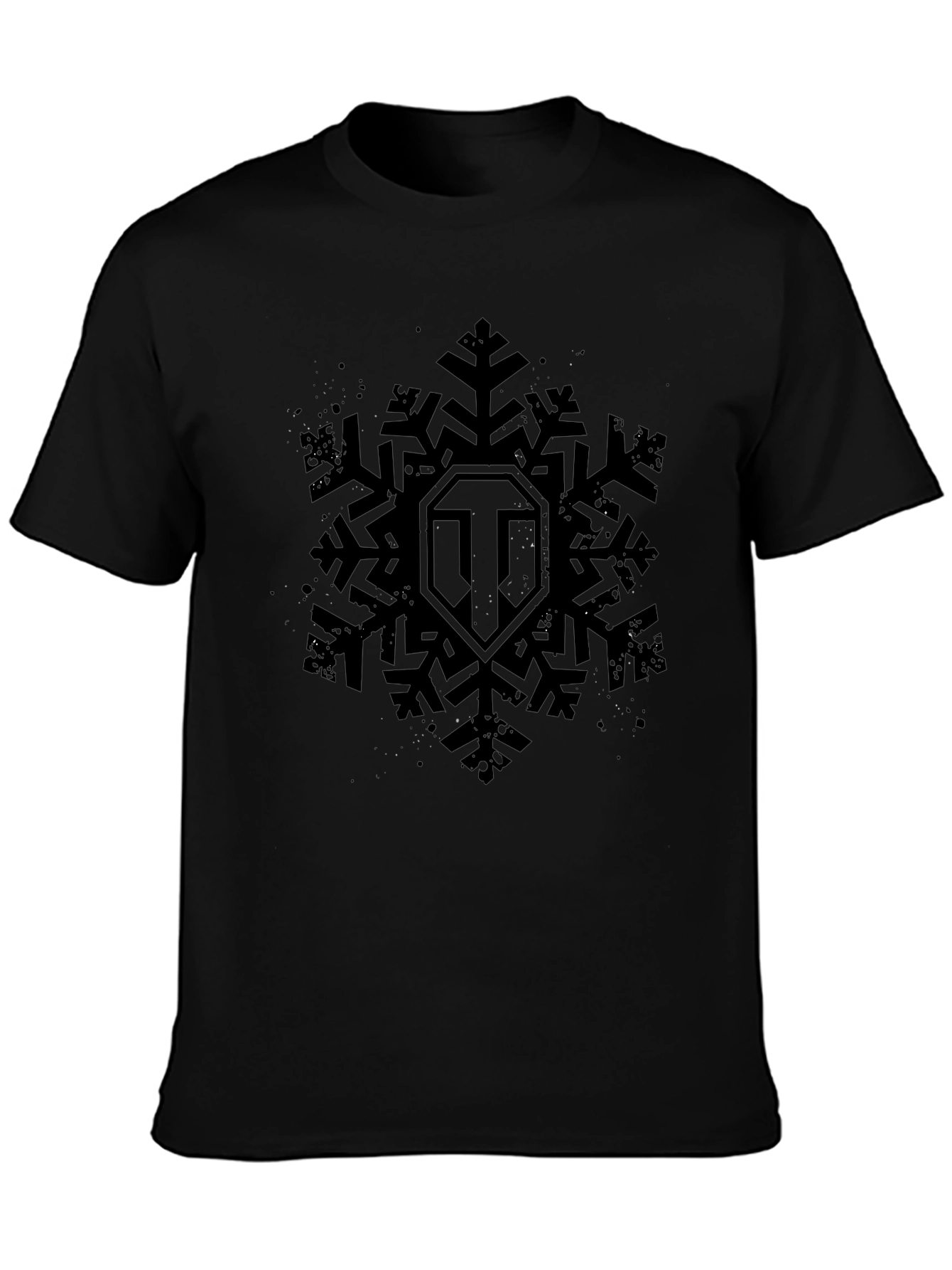 World of Tanks Snowflake Logo Black T-Shirt