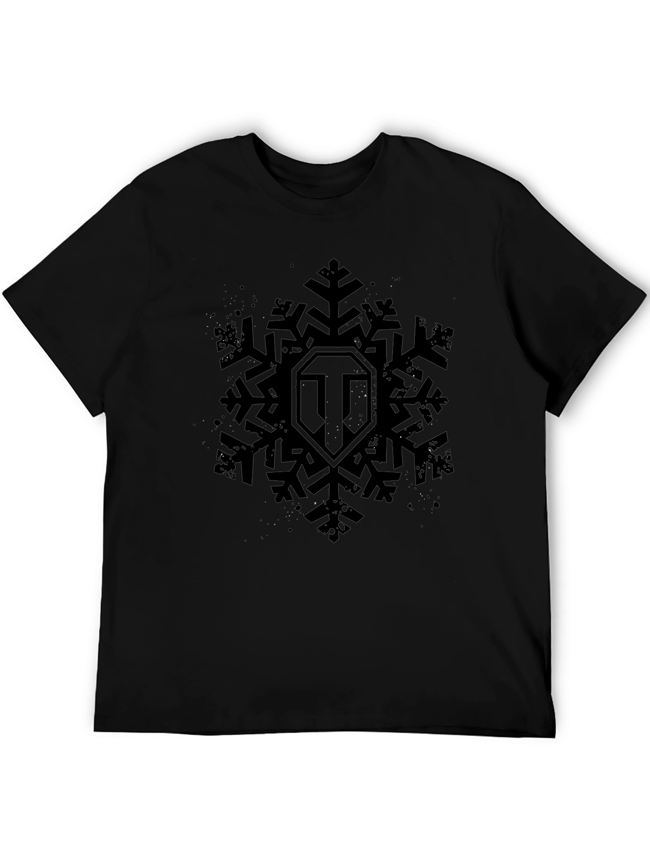 World of Tanks Snowflake Logo Black T-Shirt