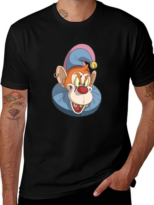 Clown Monkey Graphic Tee - Black Cotton T-Shirt